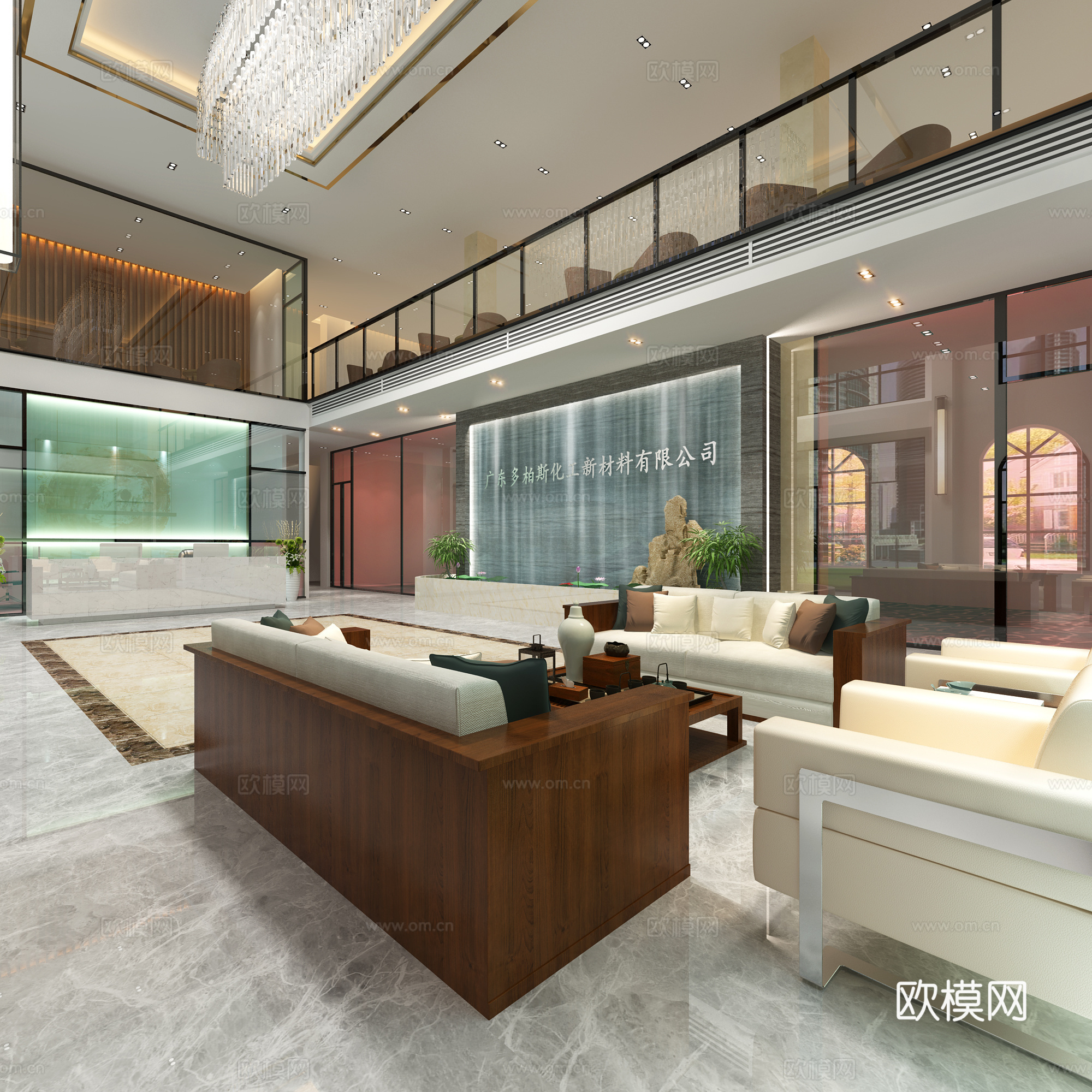 现代大厅3d模型下载（渲染图2）