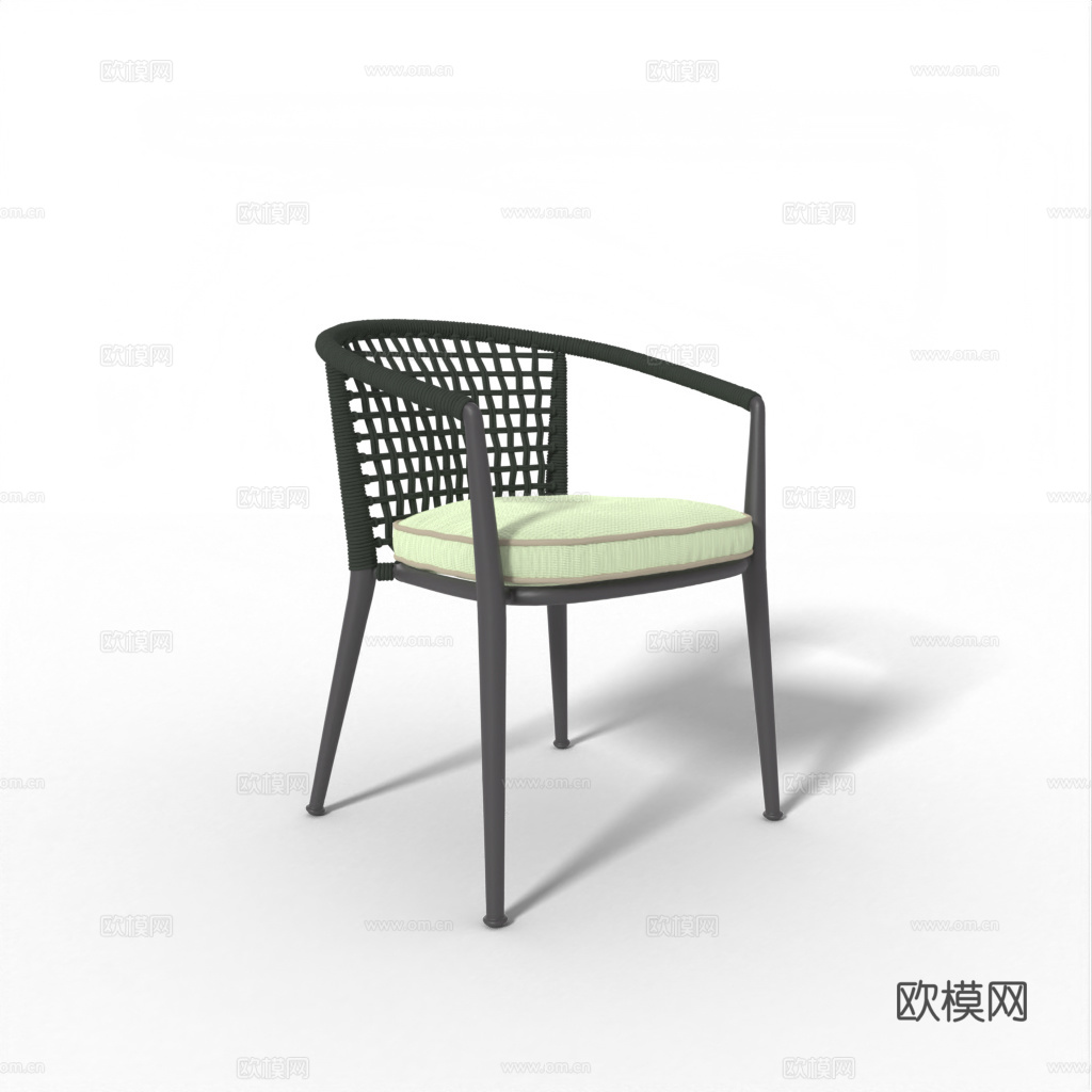 B&B 原木风餐椅3d模型下载（渲染图3）