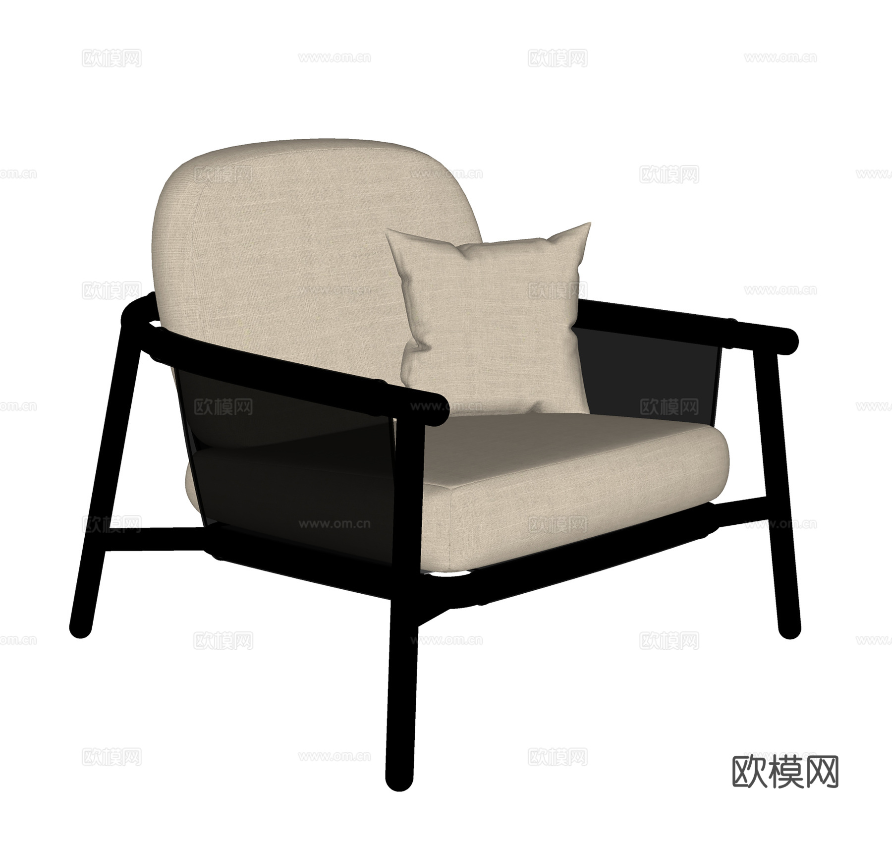 现代休闲椅 户外单椅 布椅书椅su模型