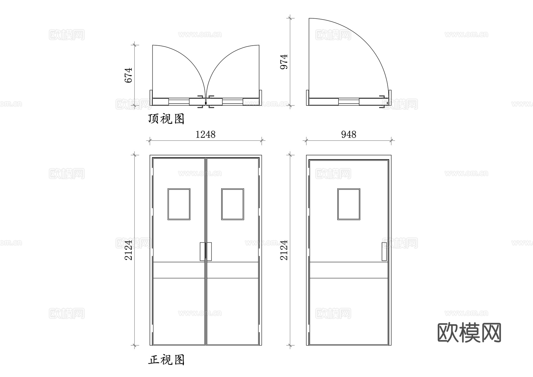 医院病房门 病房安全门 医用推拉门 隔音病房门 防火病房门cad施工图