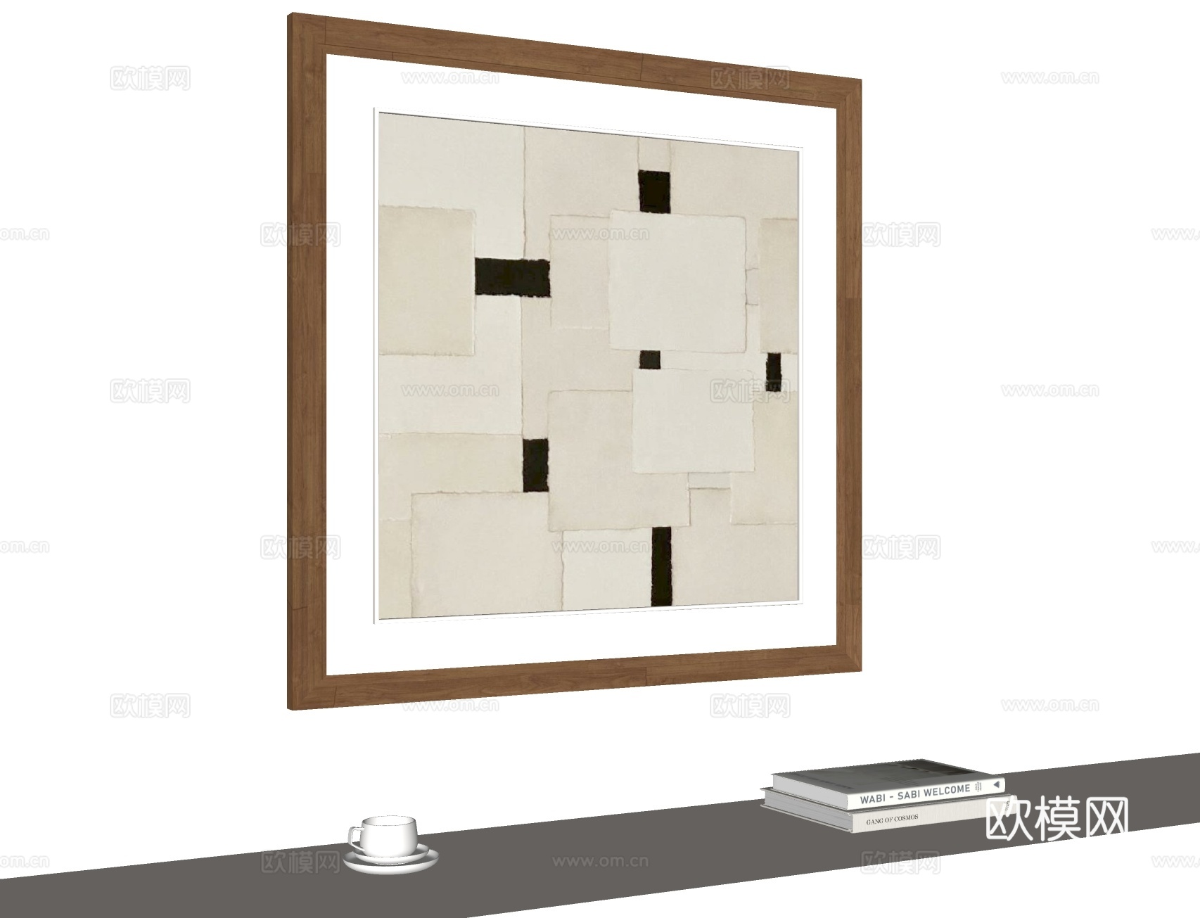现代挂画 画框su模型