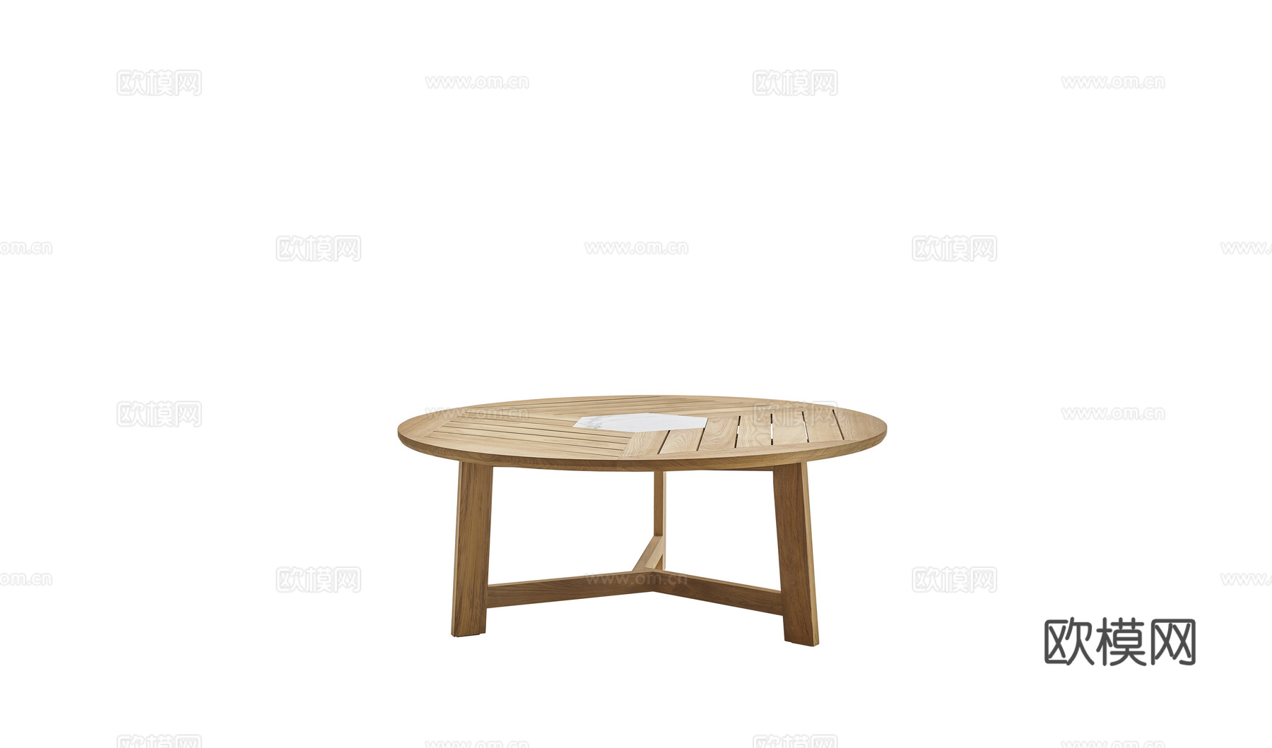 B&B 原木圆餐桌3d模型下载（渲染图1）