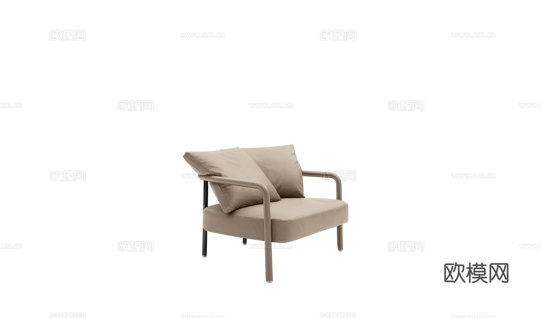 B&B 意式单人沙发3d模型下载（渲染图1）