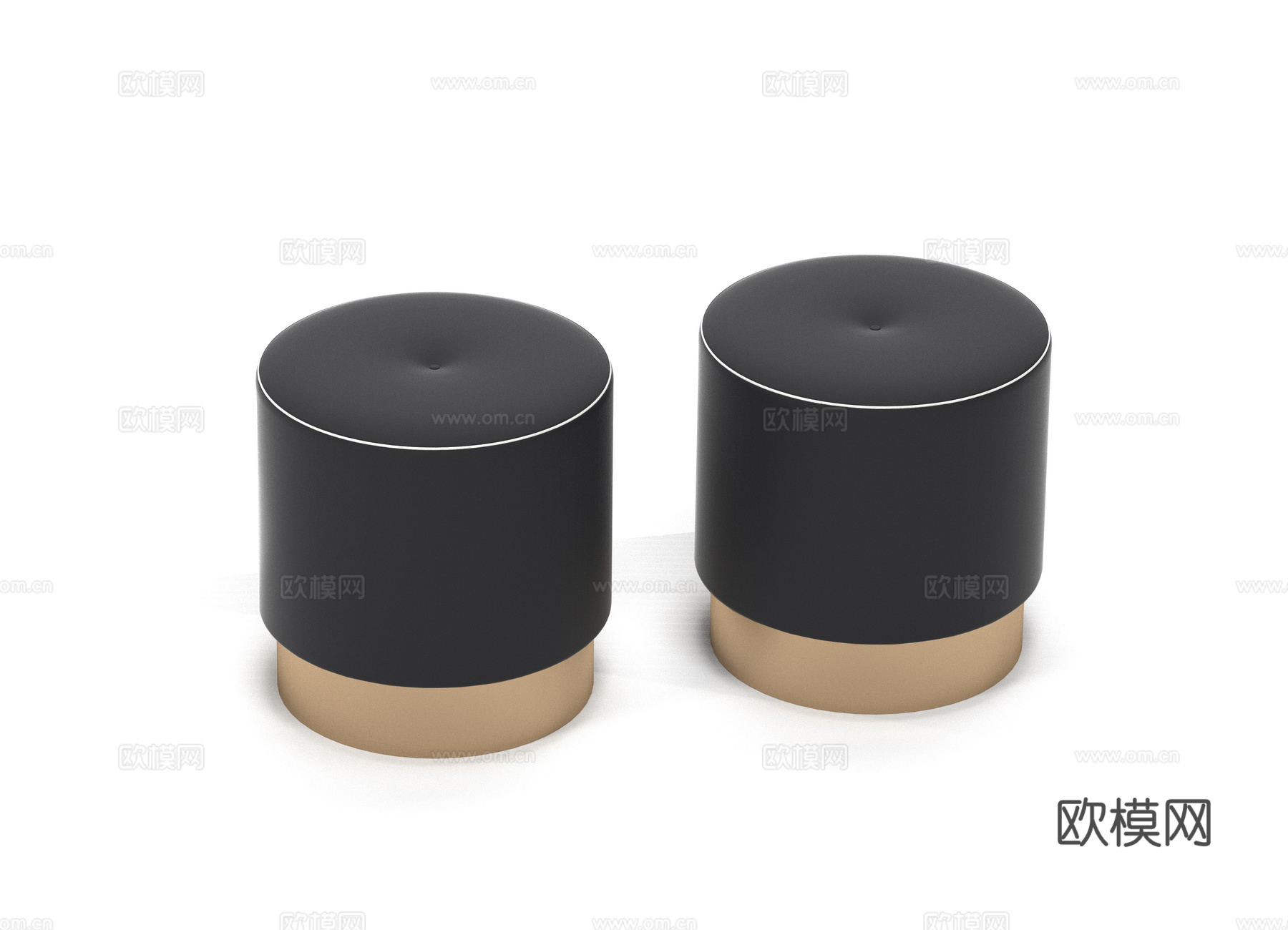 baxter 意式沙发凳3d模型下载（渲染图2）