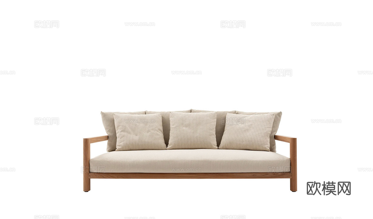 B&B 多人沙发3d模型下载（渲染图2）