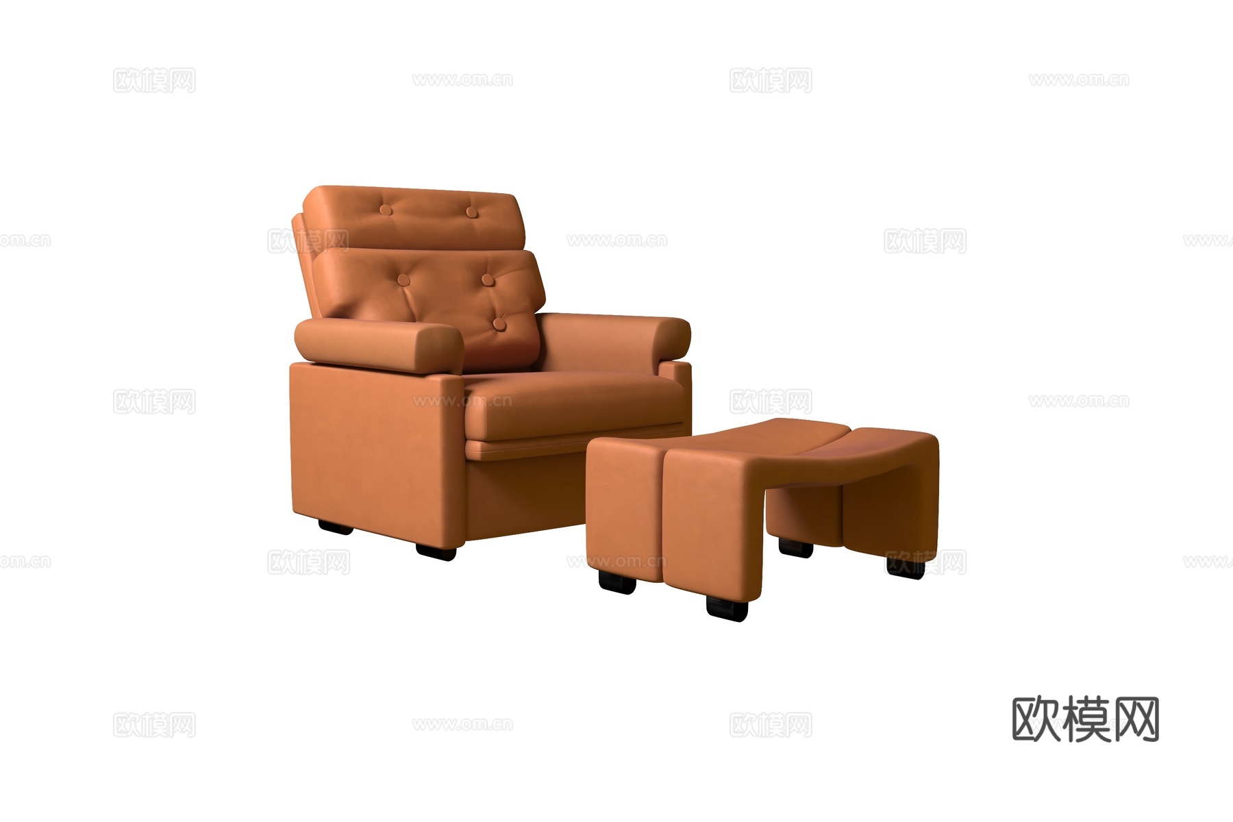 B&B 意式单人沙发3d模型下载（渲染图1）
