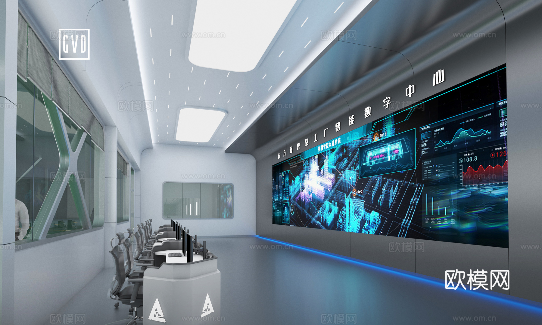 现代监控指挥中心 智慧中心 数智中心 调度中心 指挥大屏 可3d模型