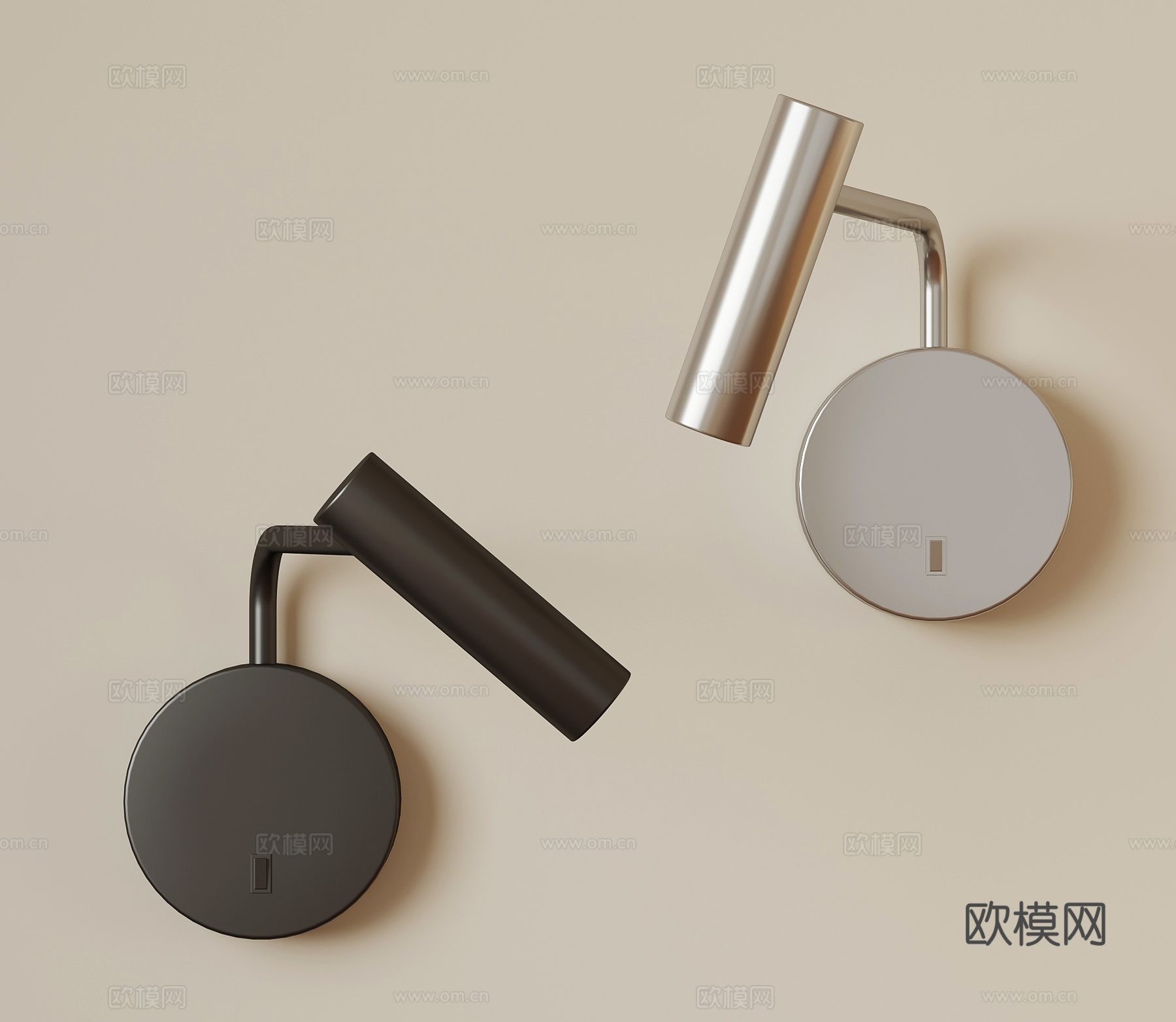现代壁灯 金属壁灯 射灯壁灯su模型