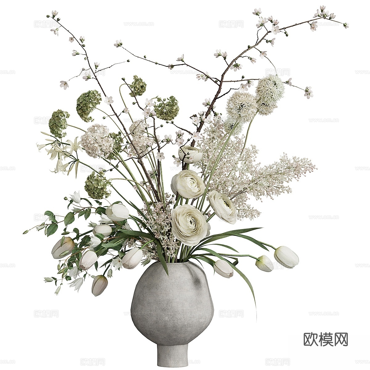 花瓶中的花 973d模型