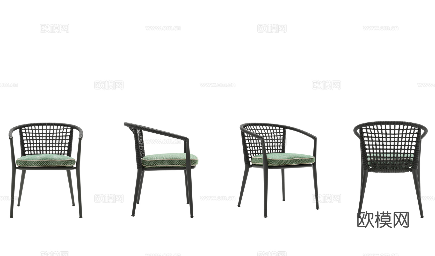 B&B 原木风餐椅3d模型下载（渲染图1）