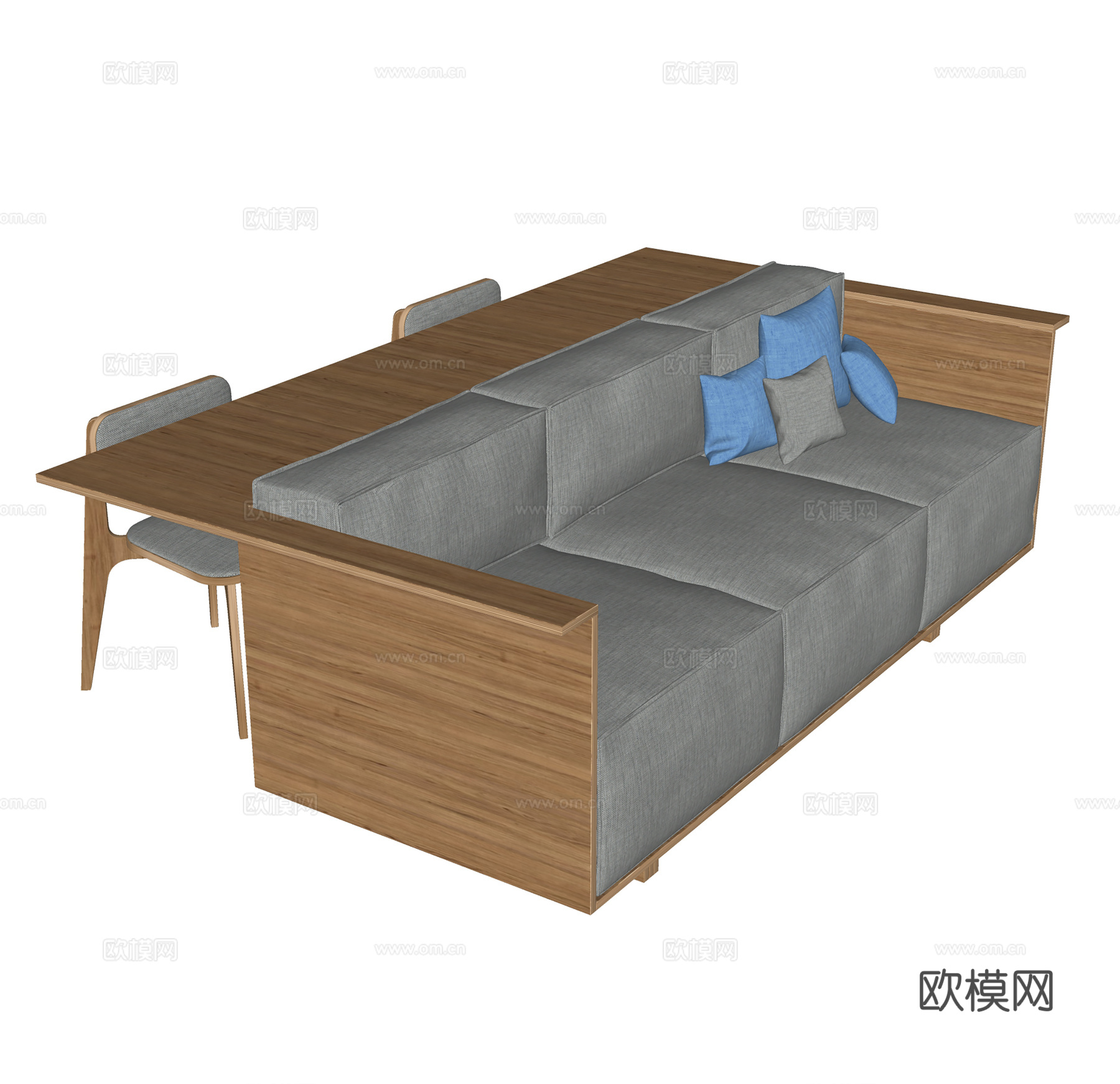 现代三人沙发  户外沙发组合 休闲椅su模型