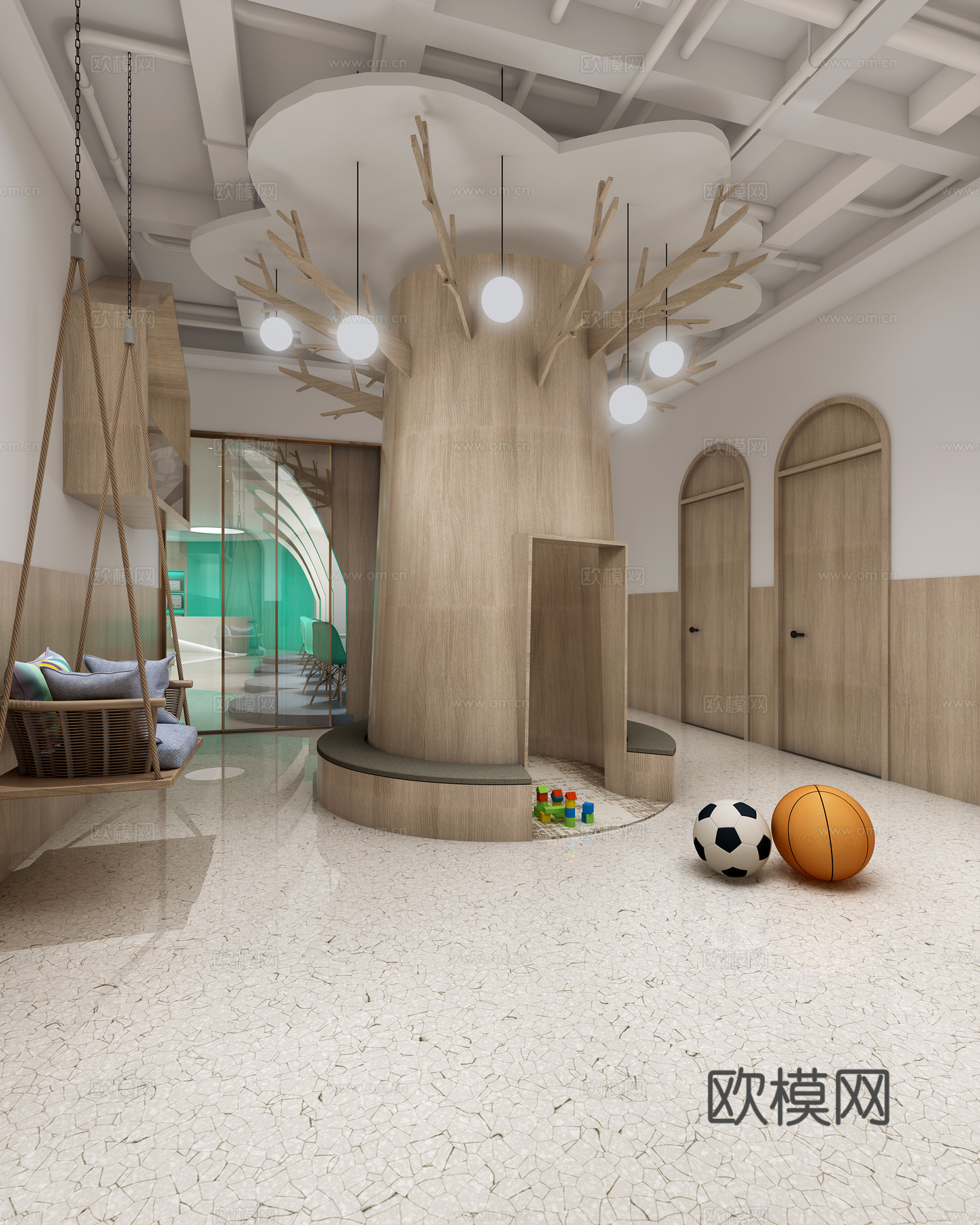 现代国际幼儿培训机构3d模型