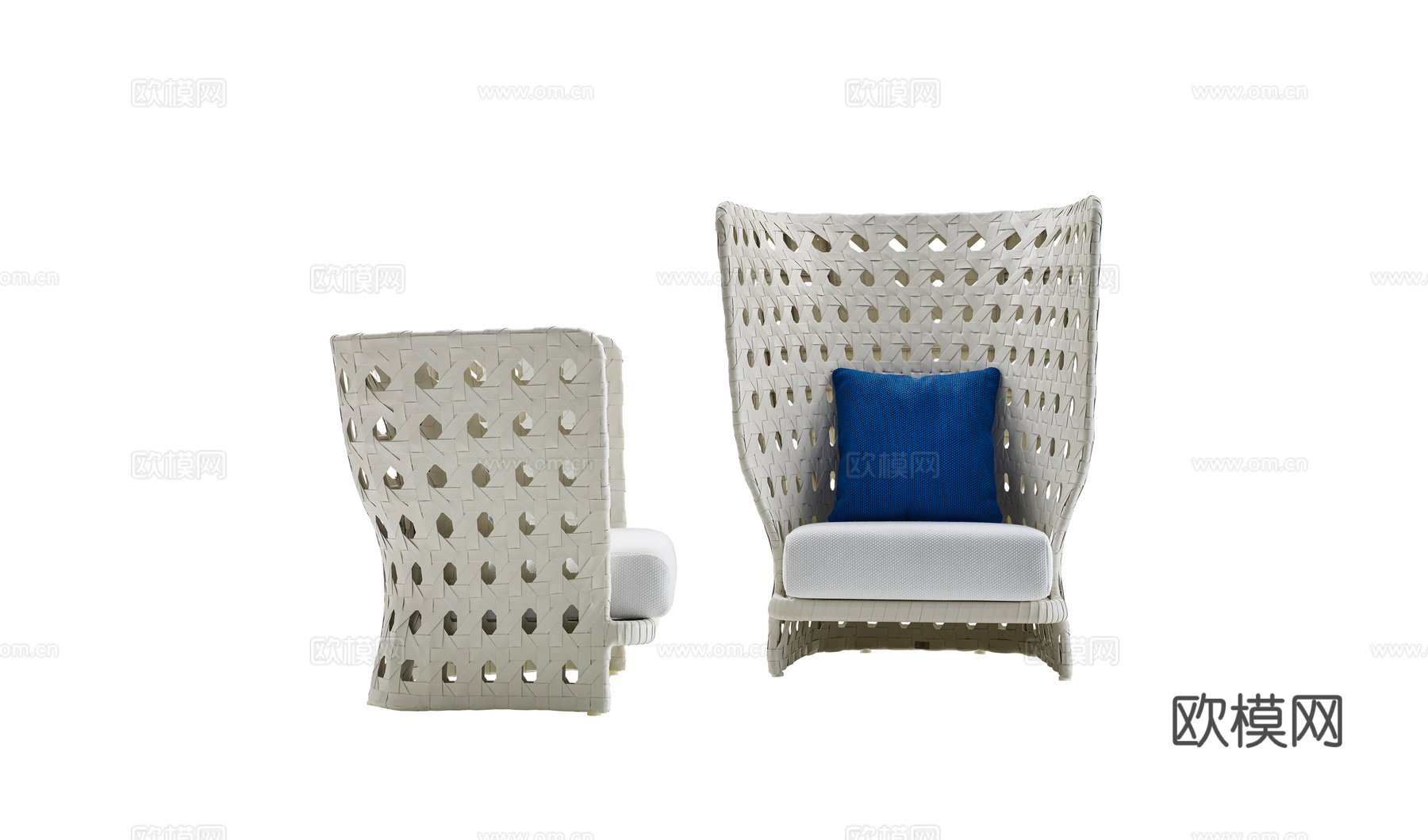 B&B 原木风沙发椅3d模型下载（渲染图2）