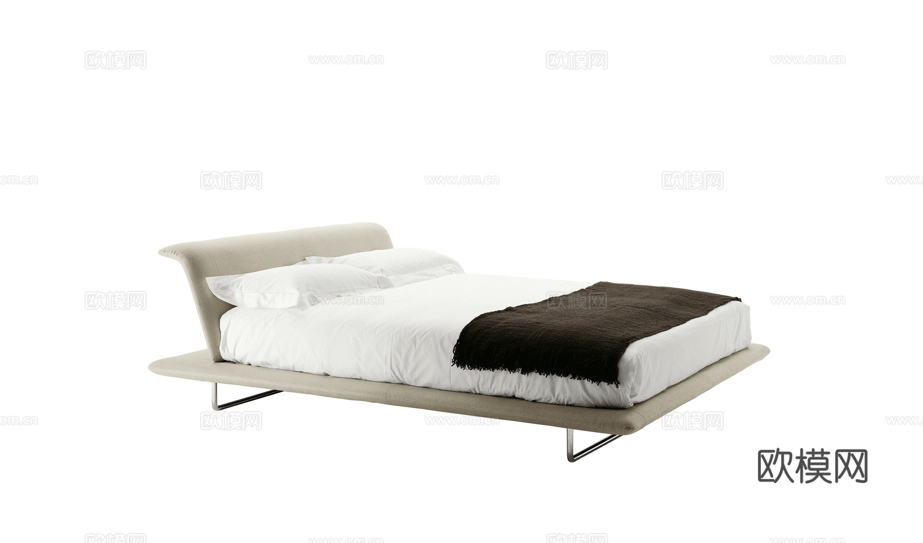 B&B 意式双人床3d模型下载