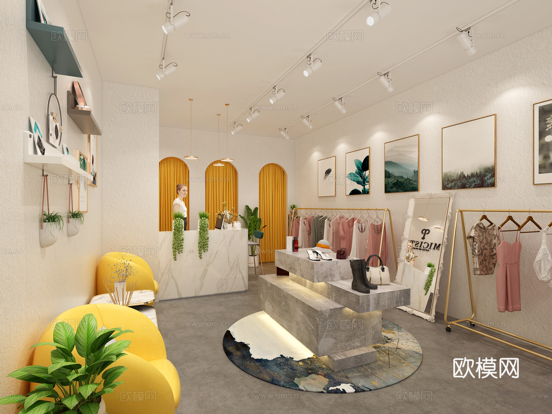 北欧服装店3d模型