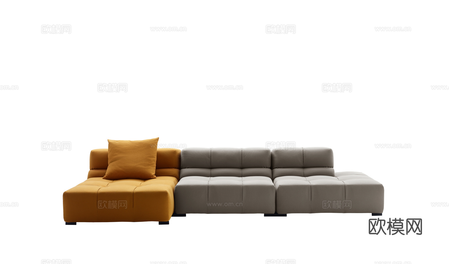 B&B 意式三人沙发3d模型下载（渲染图1）