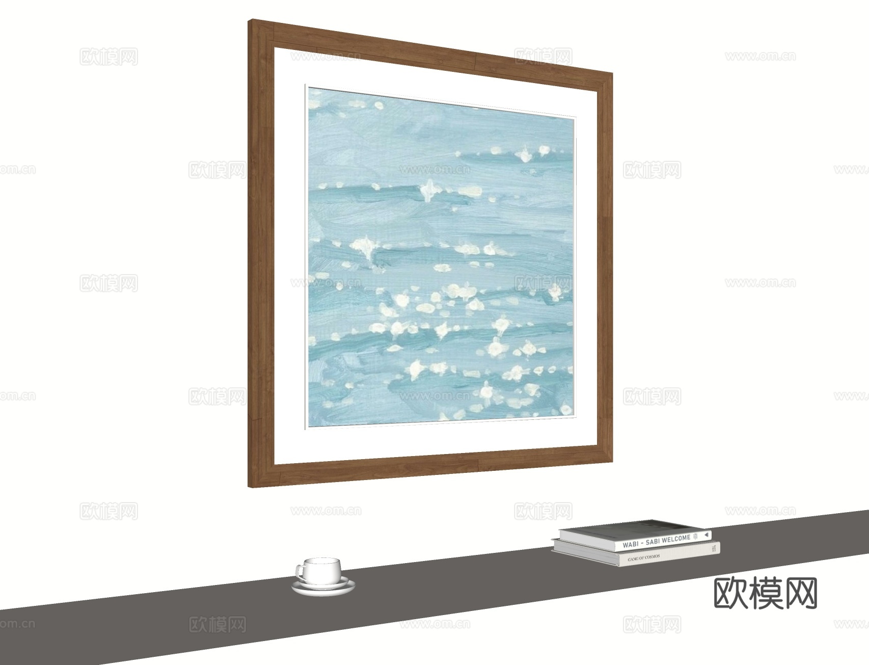 现代挂画 画框su模型