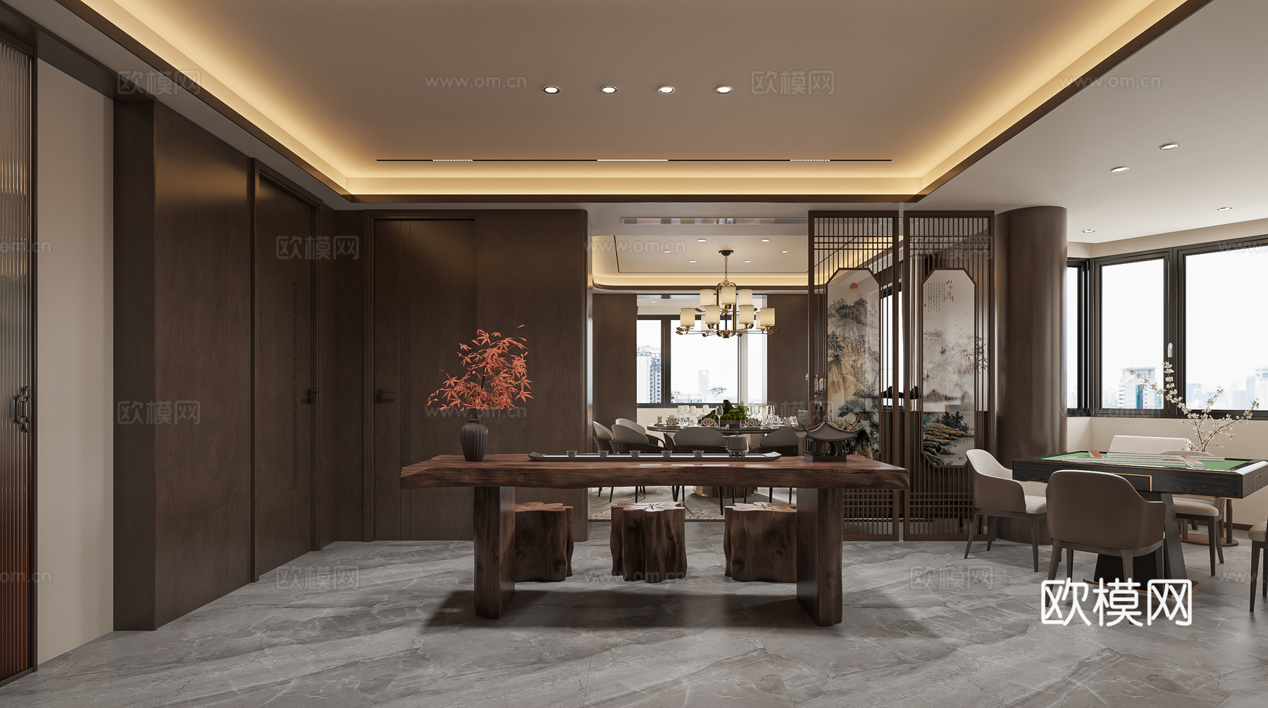 新中式私人会所3d模型