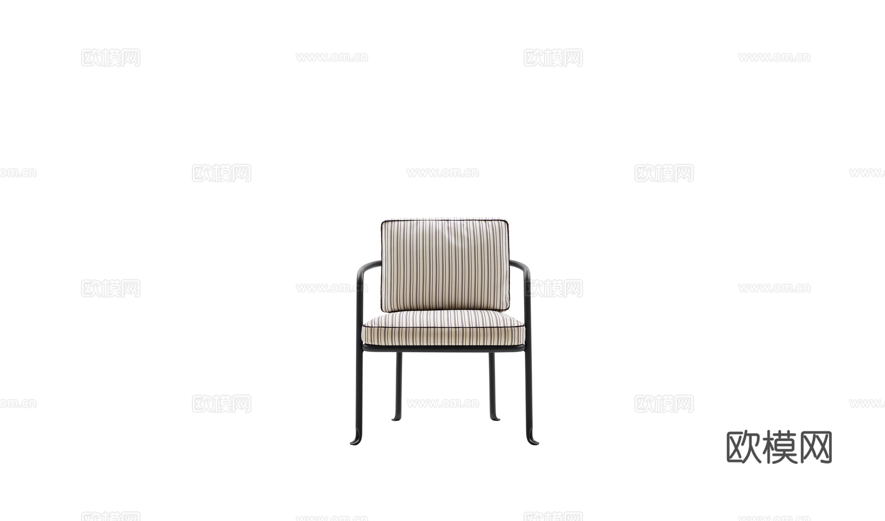 B&B 意式扶手餐椅3d模型下载（渲染图2）