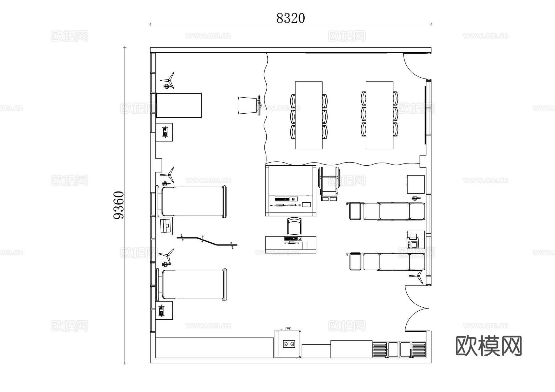 医院病房平面图 病房布局图 医院科室设计图 医疗空间规划图cad施工图