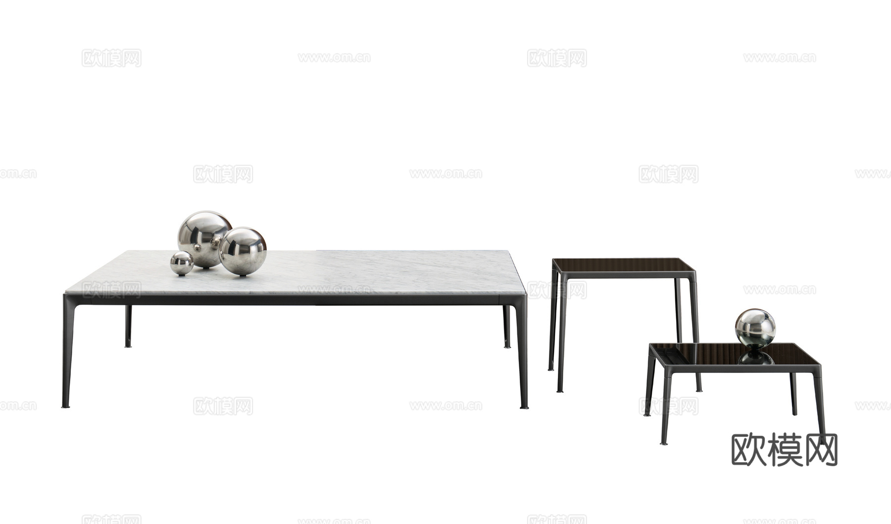 B&B 长茶几3d模型下载（渲染图2）