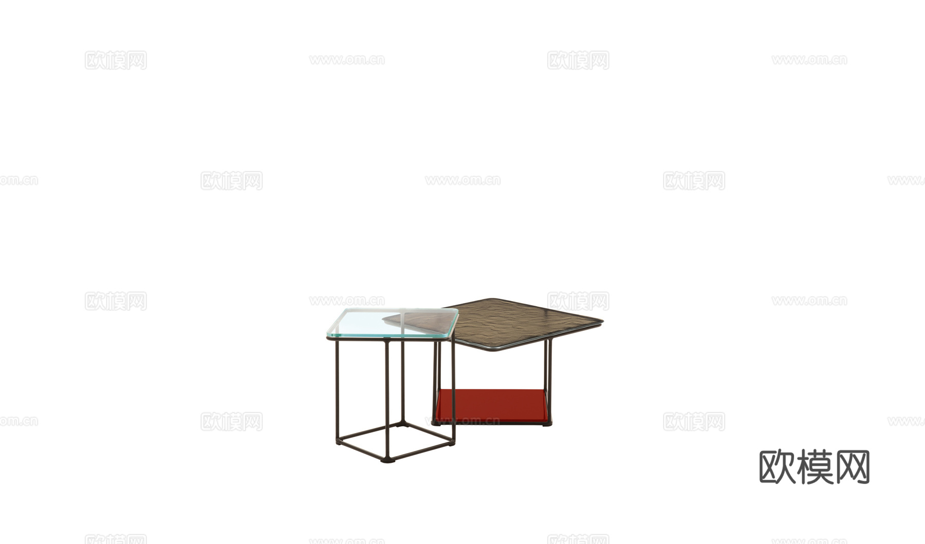 B&B 意式组合茶几3d模型下载（渲染图2）