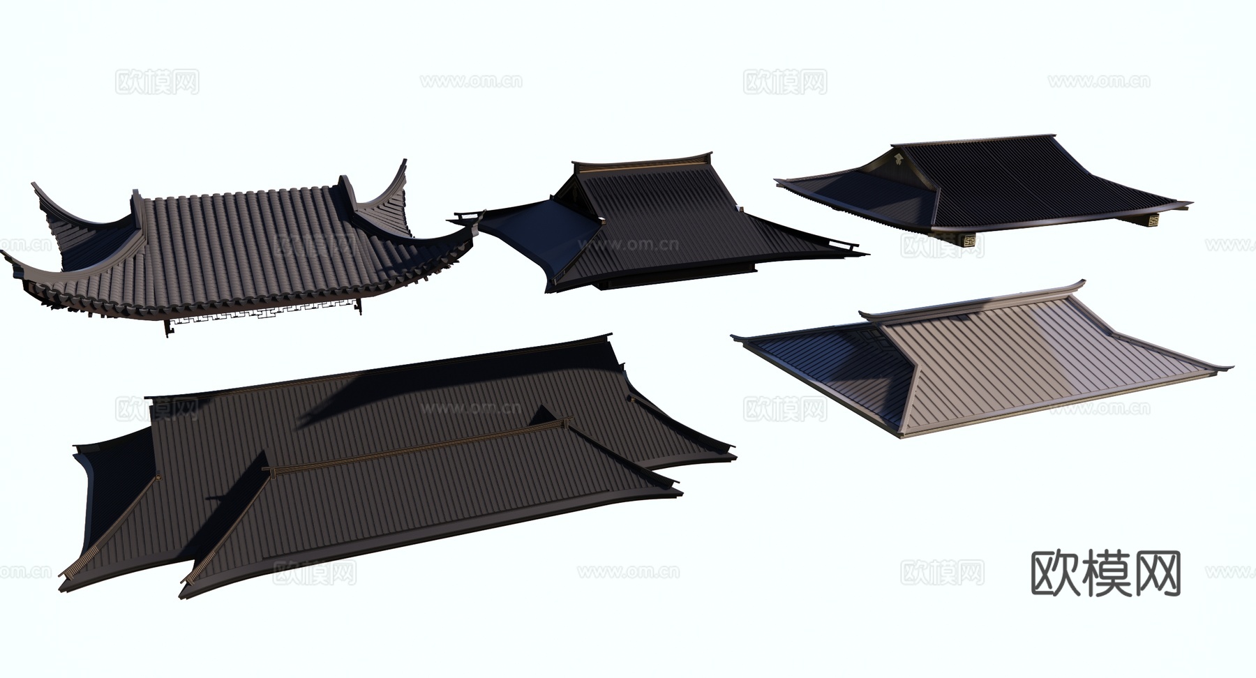 中式 屋顶 屋檐 屋顶样式 传统建筑构件 檐线 飞檐 瓦片su模型