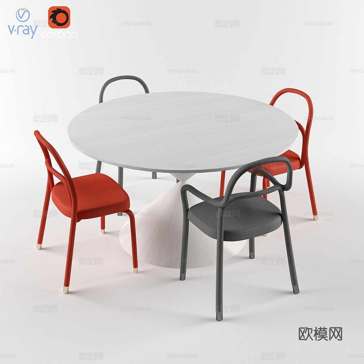 Midj Clessidra 桌椅套装3d模型