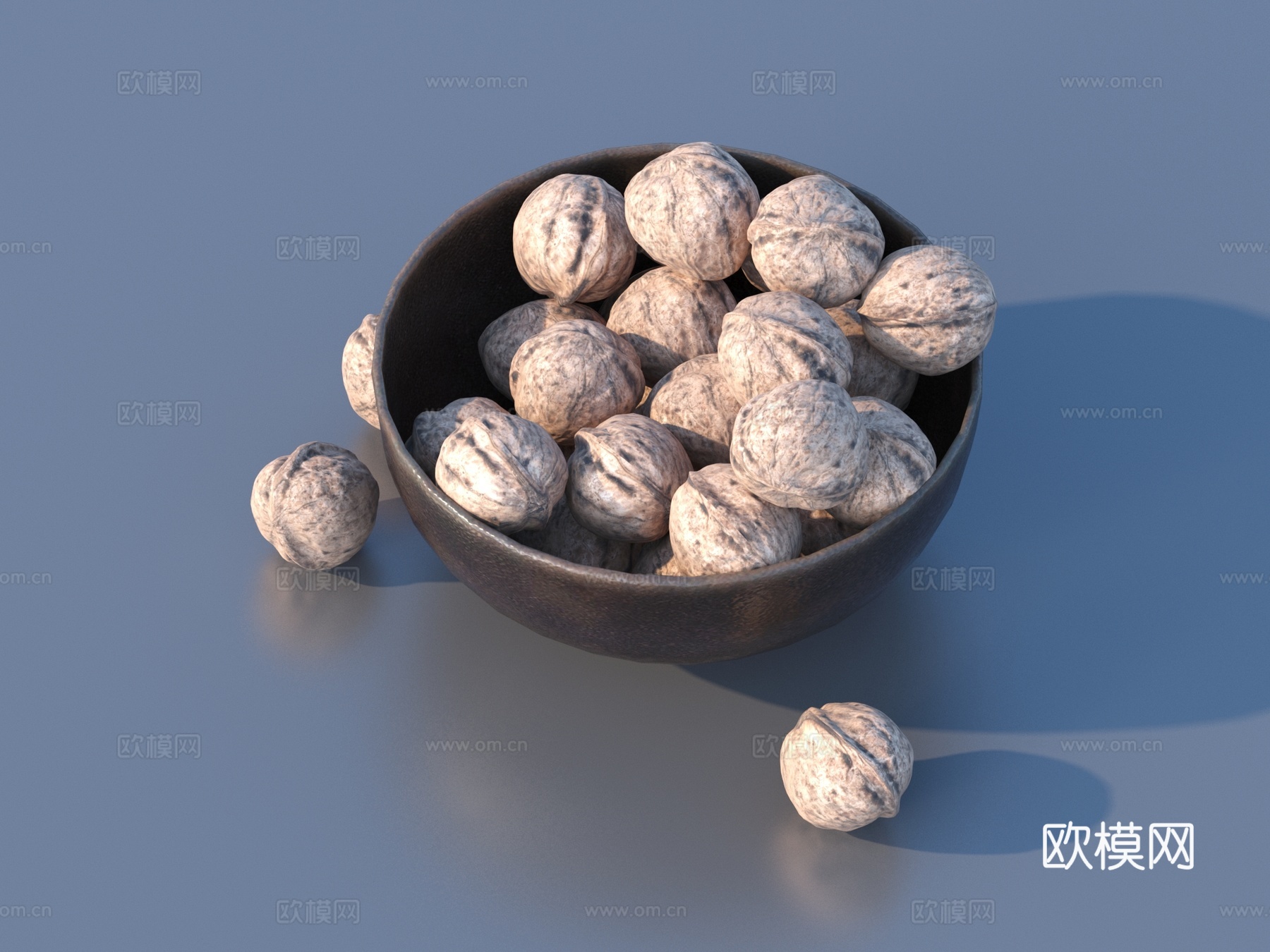 核桃 干果3d模型