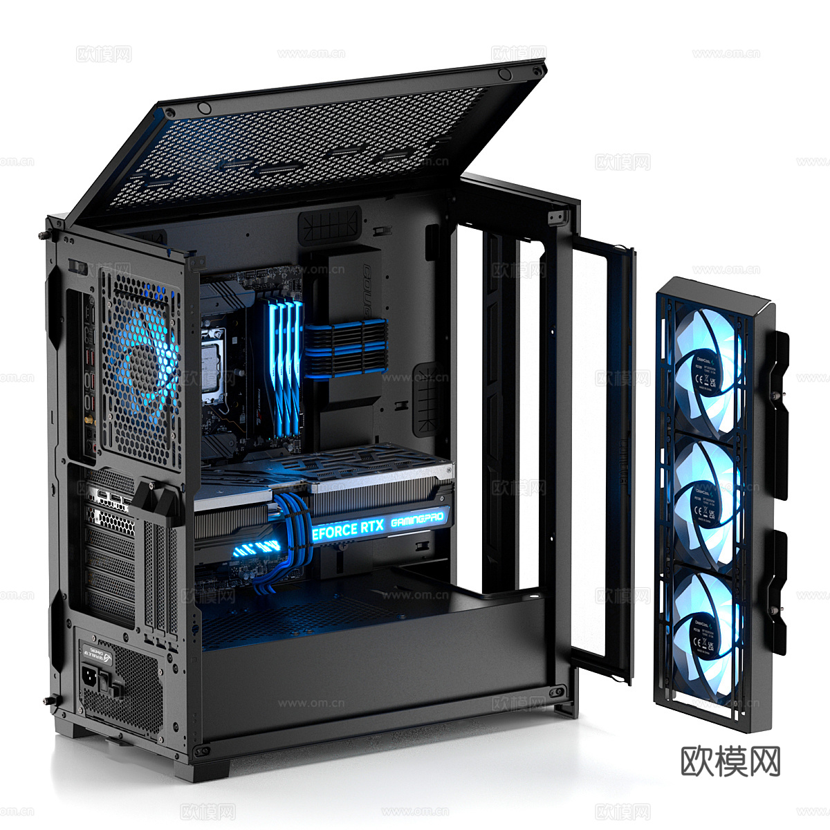 现代游戏电脑主机3d模型