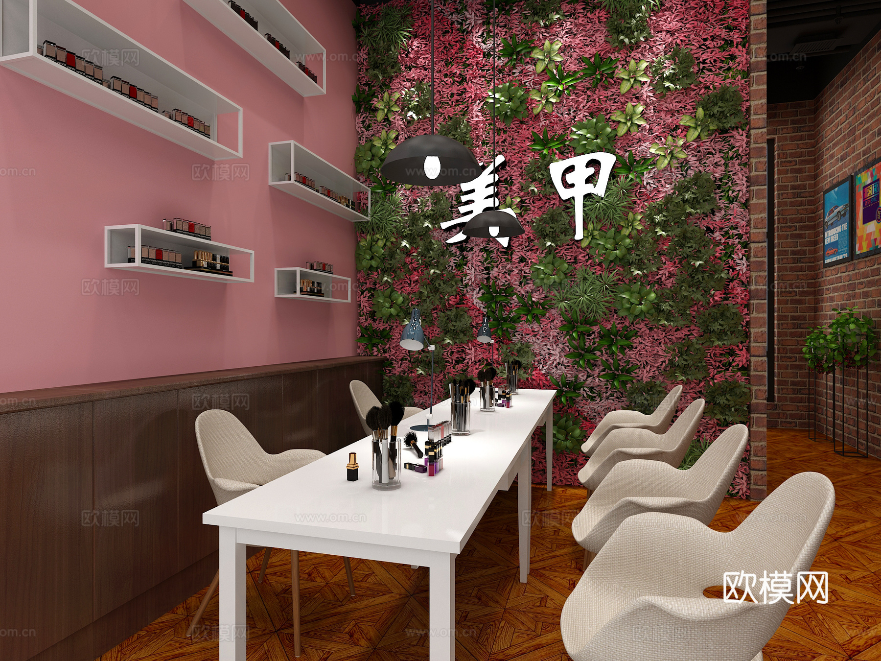 工业风酒吧美甲店3d模型