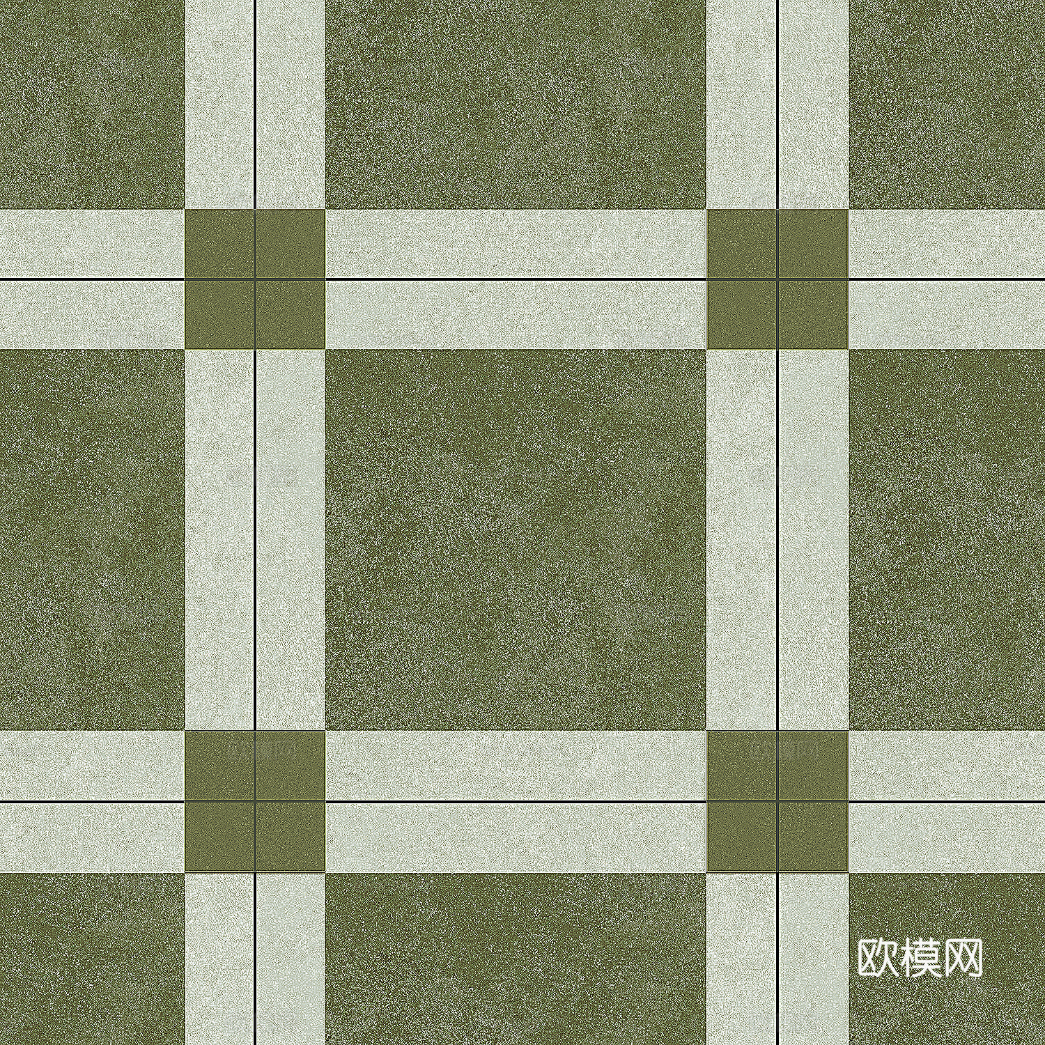 法式无缝中古绿色花砖艺术砖贴图