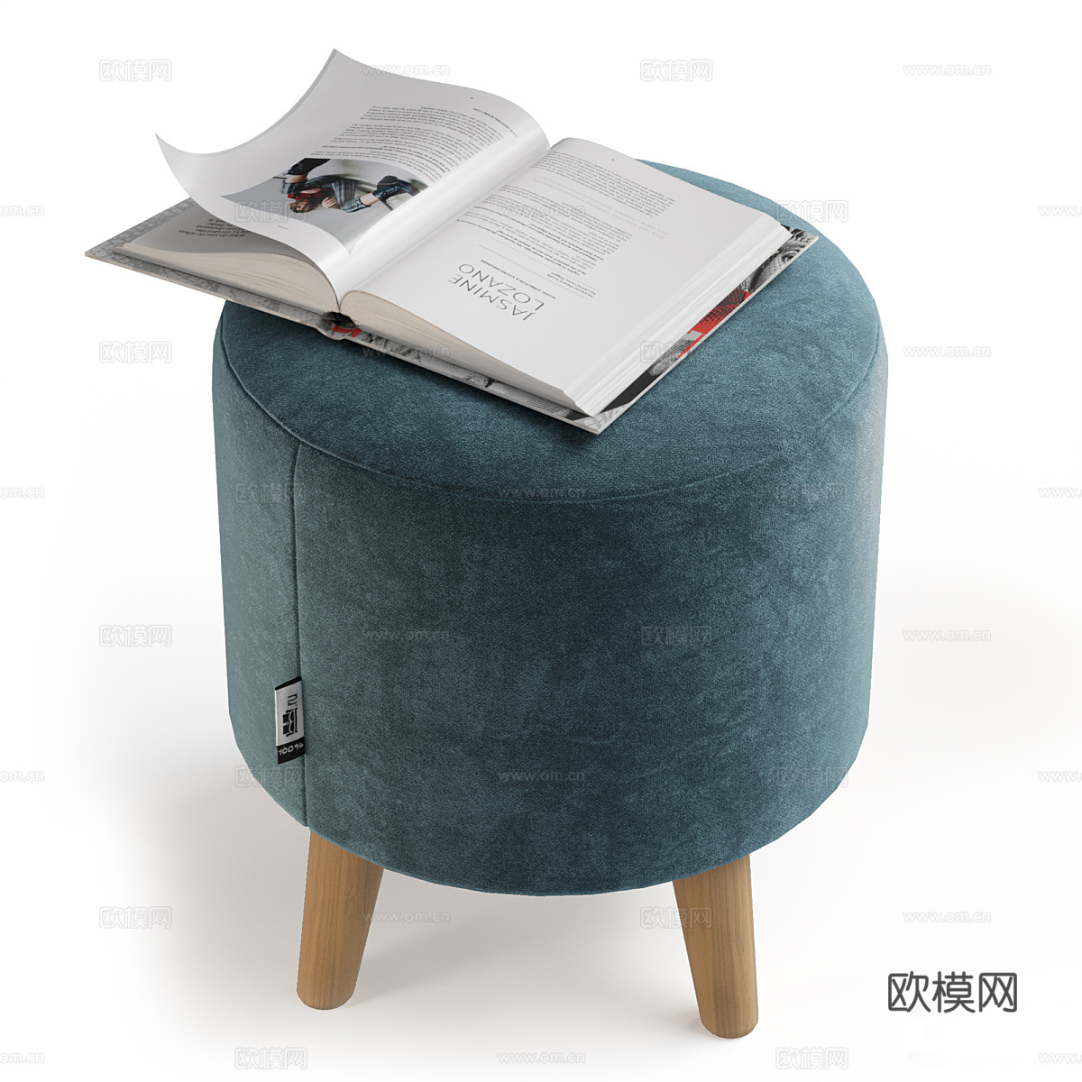 现代北欧布艺圆凳3d模型