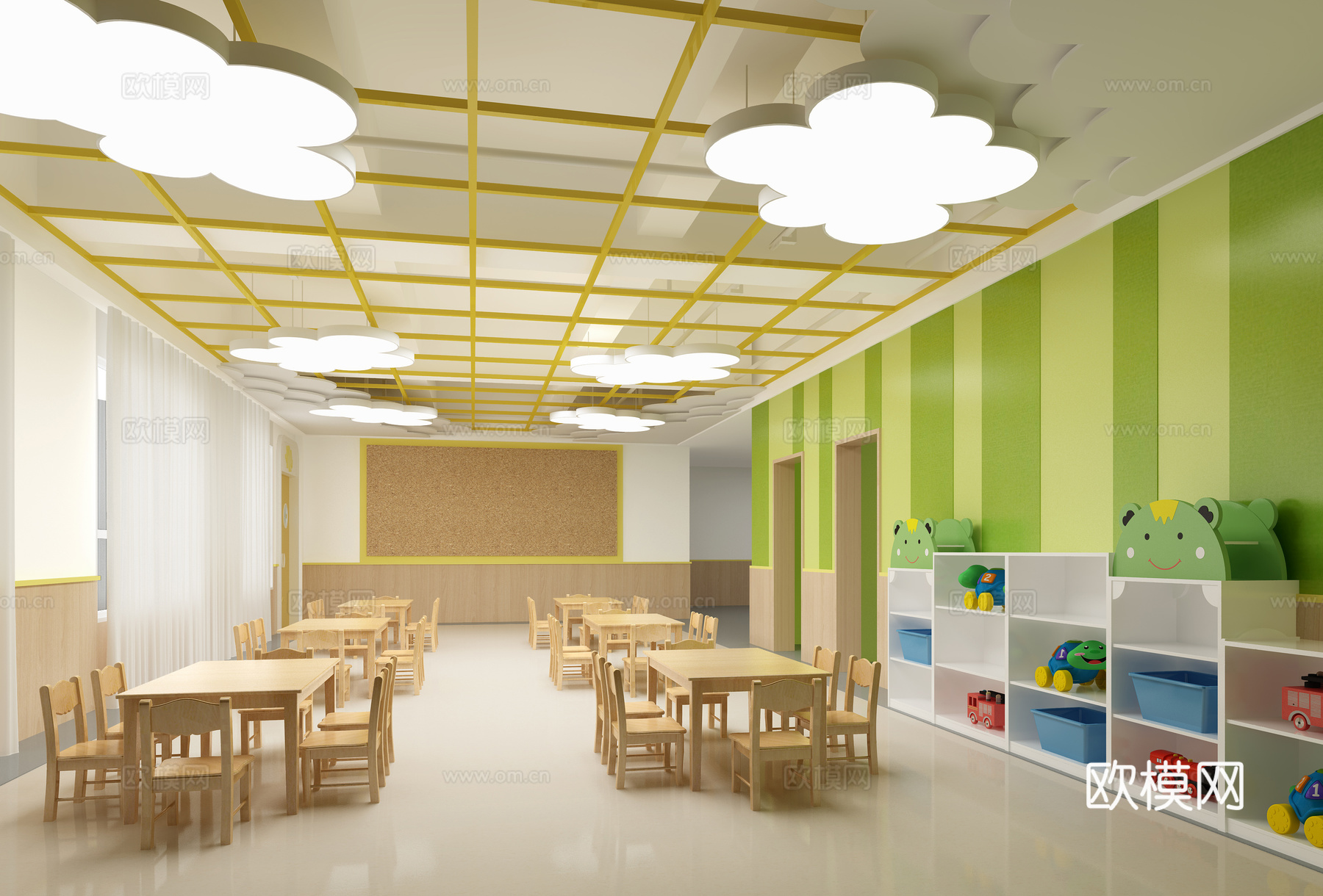 现代幼儿园活动室3d模型