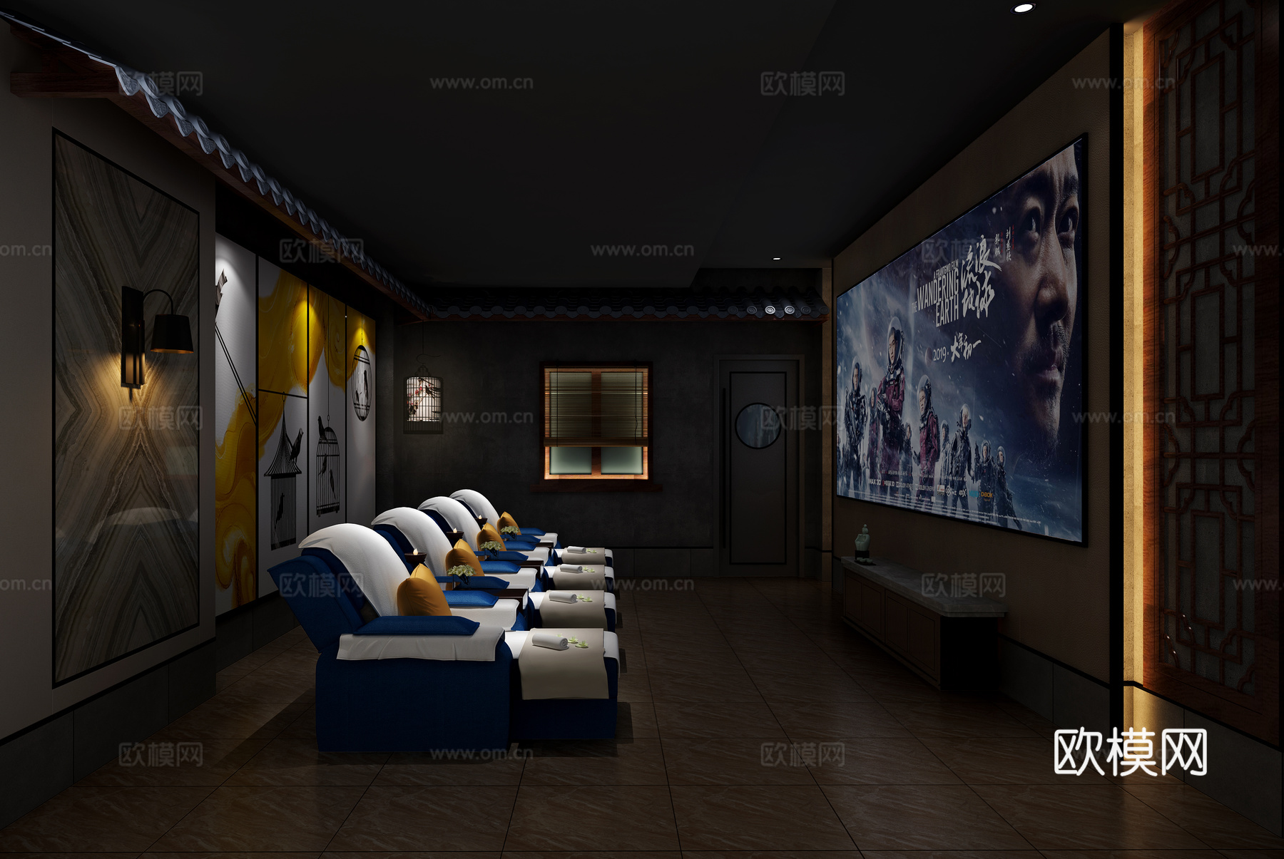 新中式足浴店3d模型