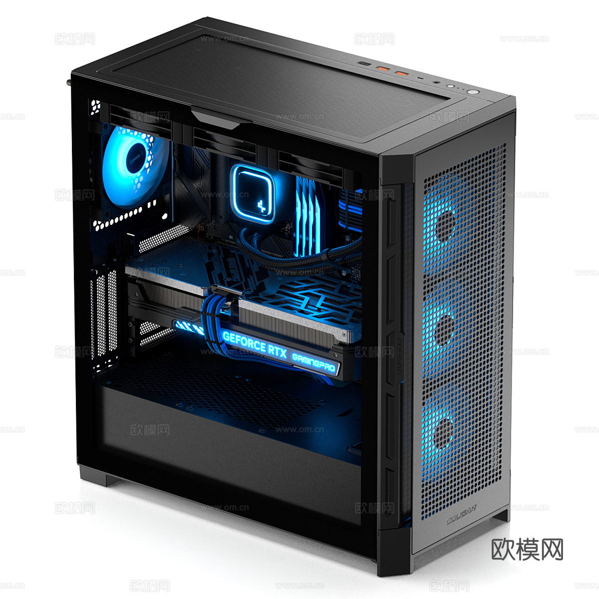 现代游戏电脑主机3d模型