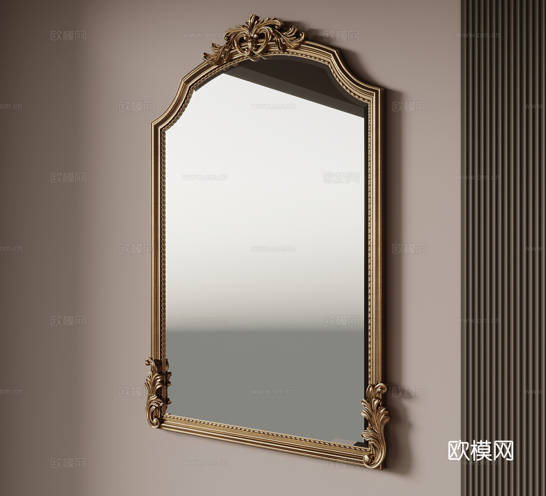 法式复古风镜子3d模型下载