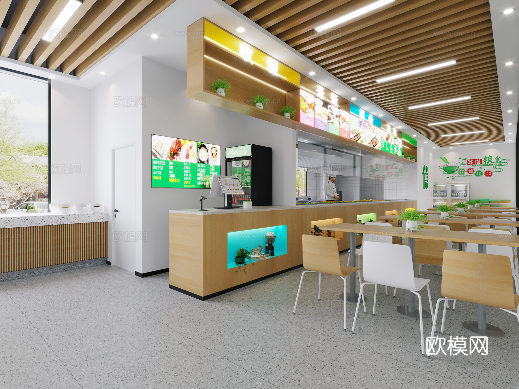 学校食堂快餐店3d模型