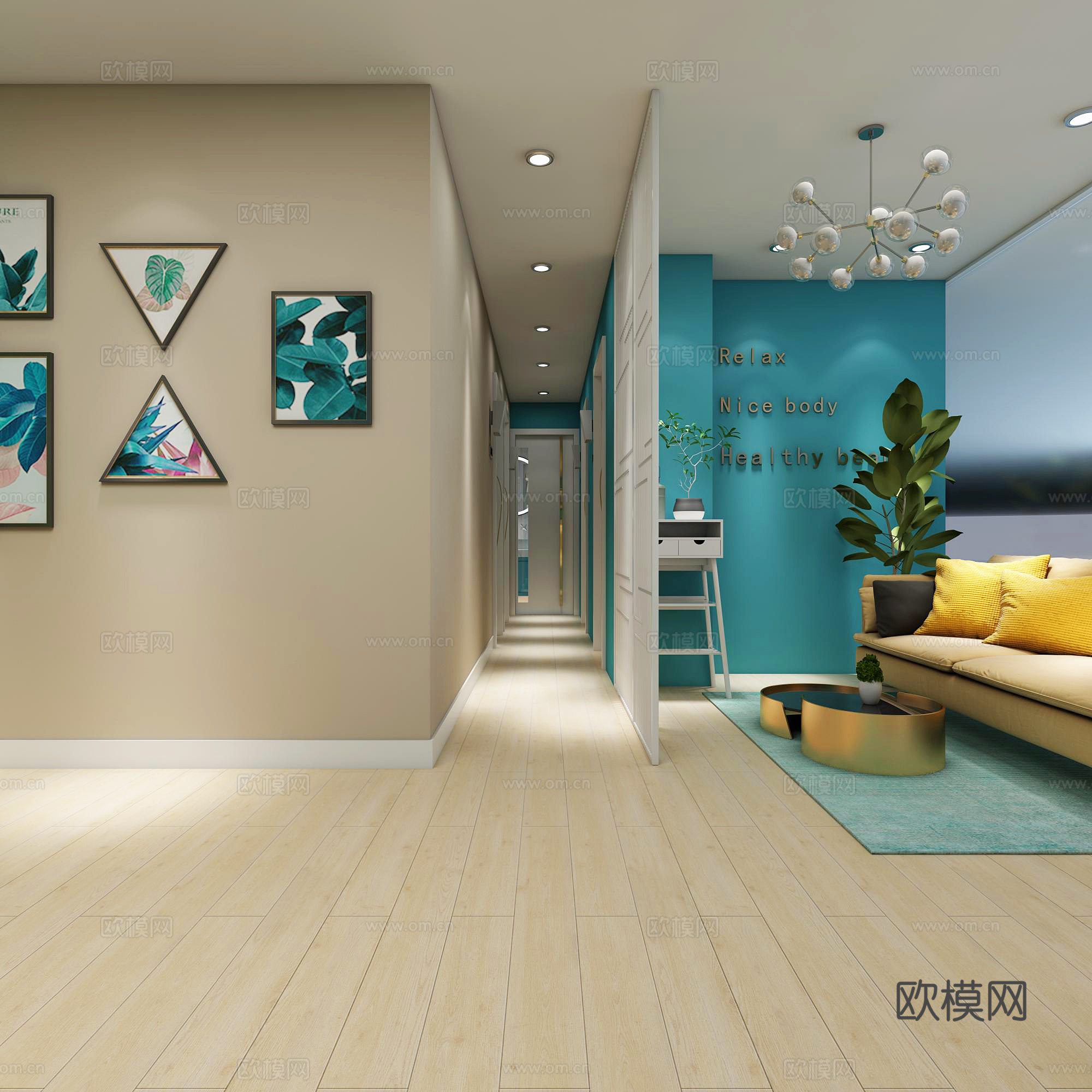 北欧风格美容院3d模型