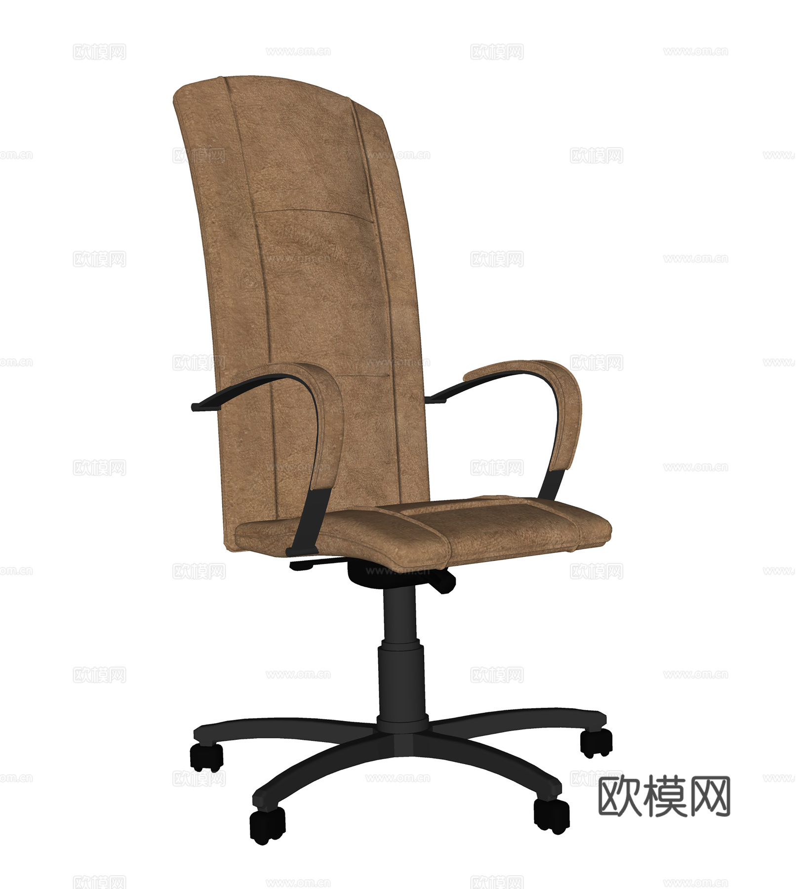 现代皮革办公椅  会议椅培训椅  职员椅休闲椅su模型