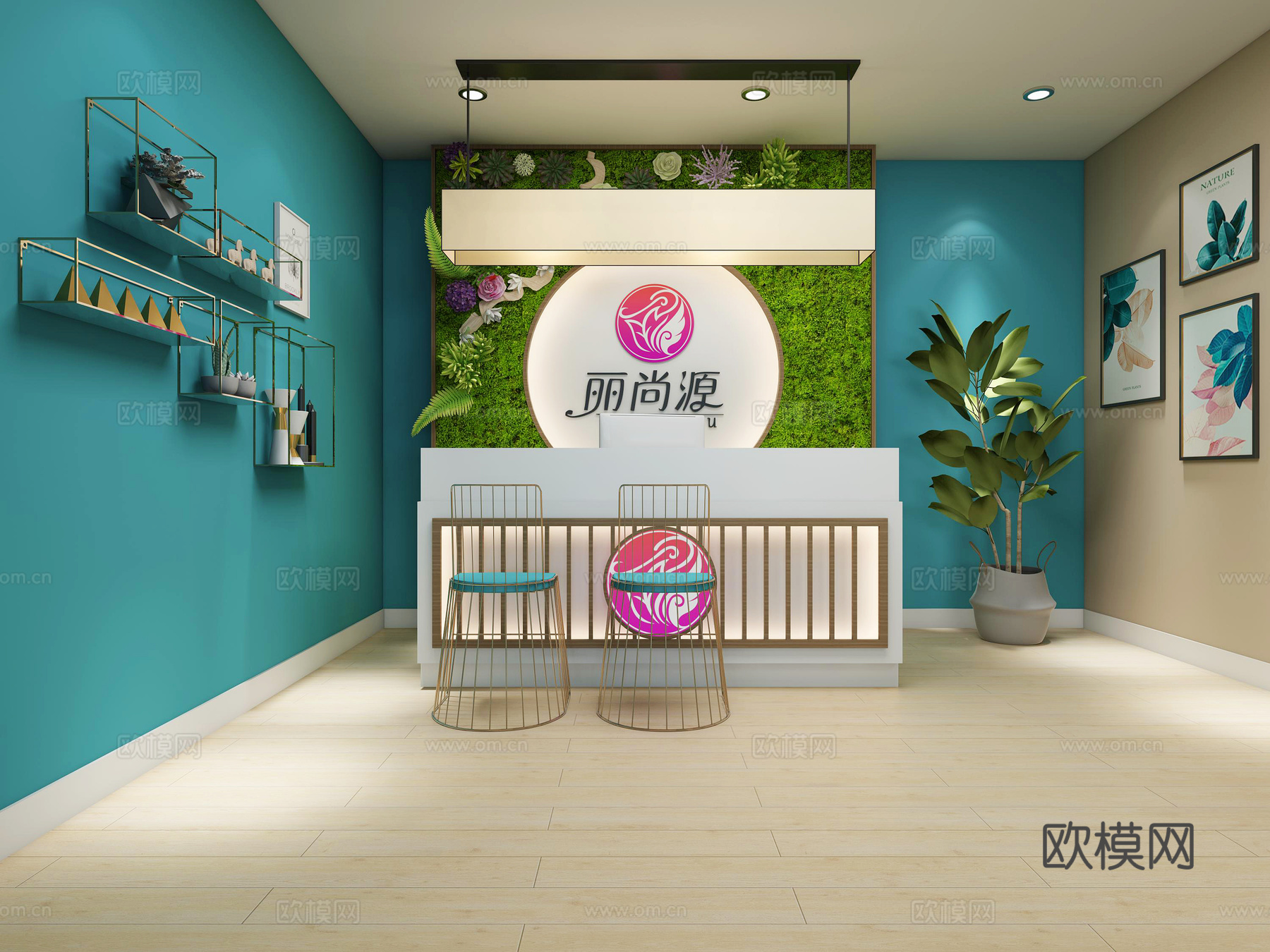 北欧风格美容院3d模型