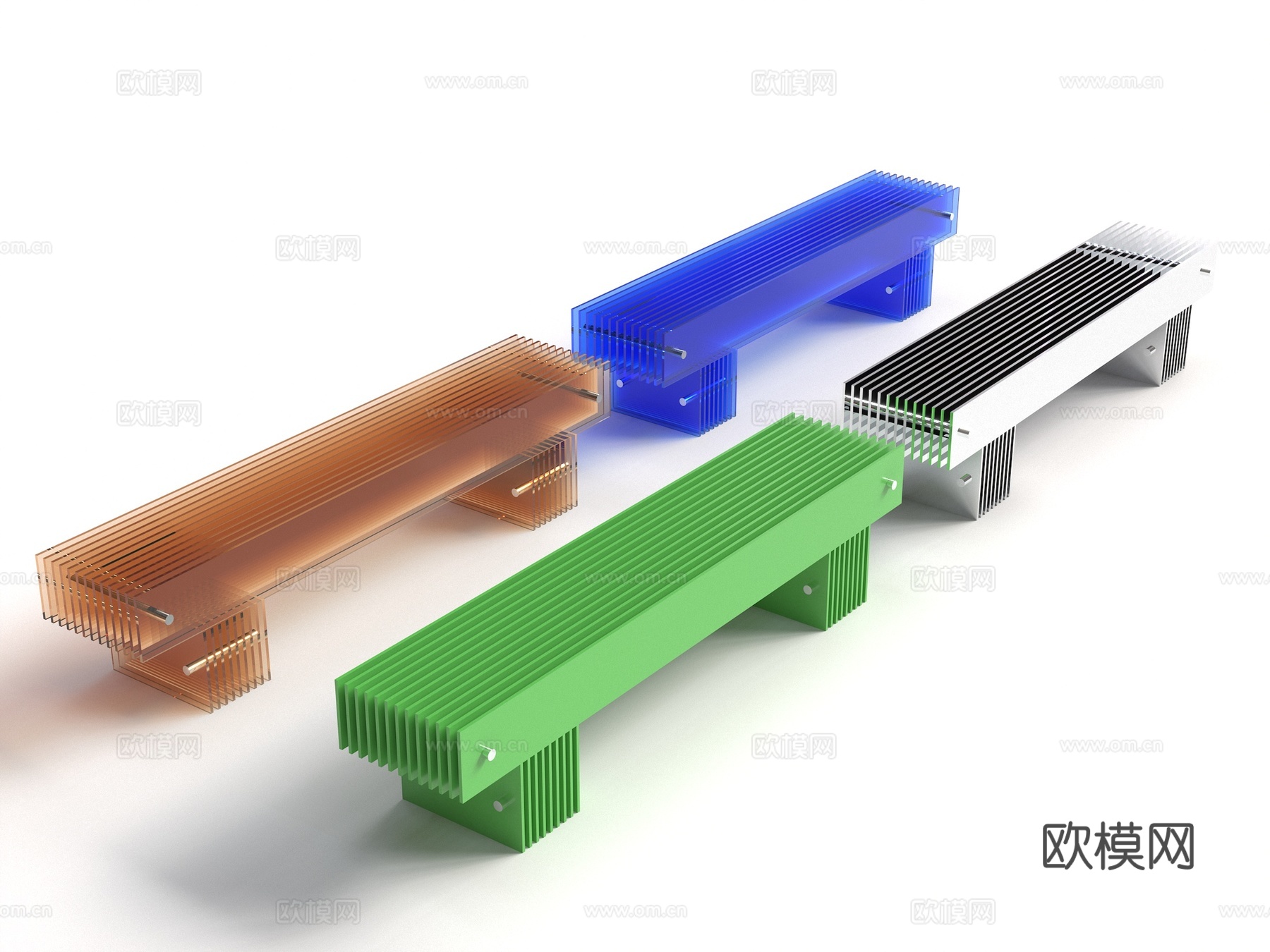 现代亚克力条凳 亚克力长条凳 亚克力床尾凳 餐厅长条凳 亚克3d模型