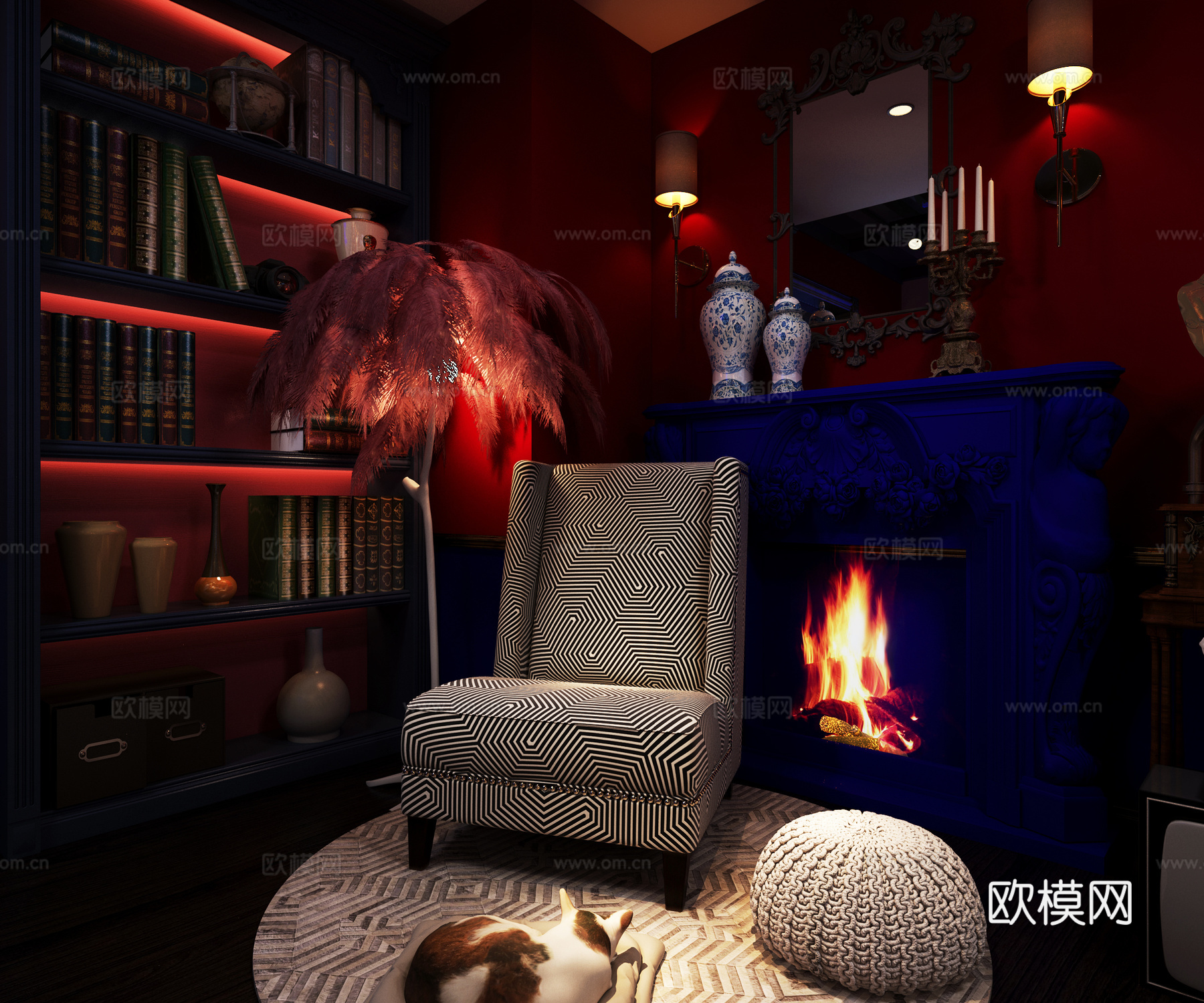 欧式古典英伦风小酒吧3d模型下载（渲染图2）