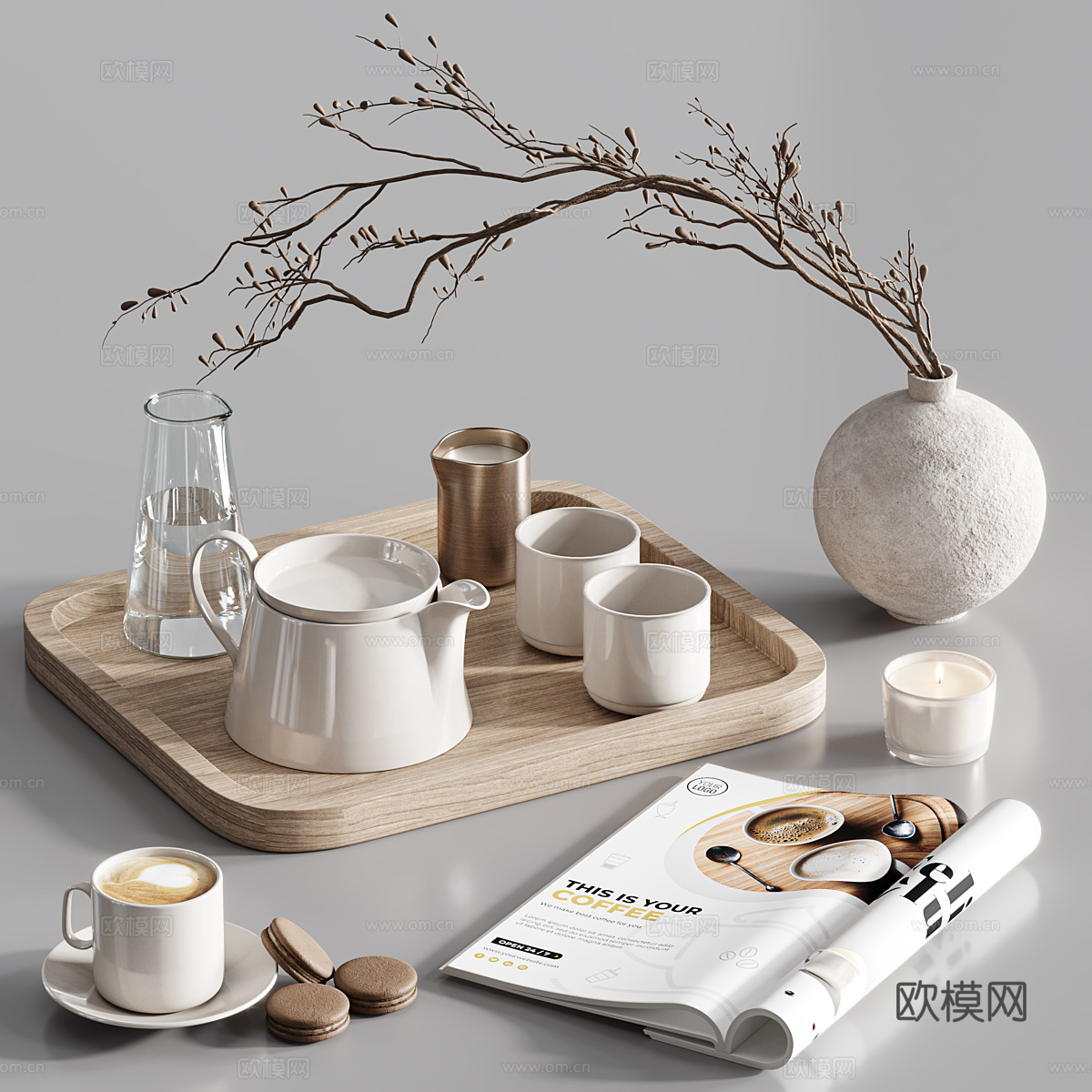 新中式茶具 饰品摆件3d模型