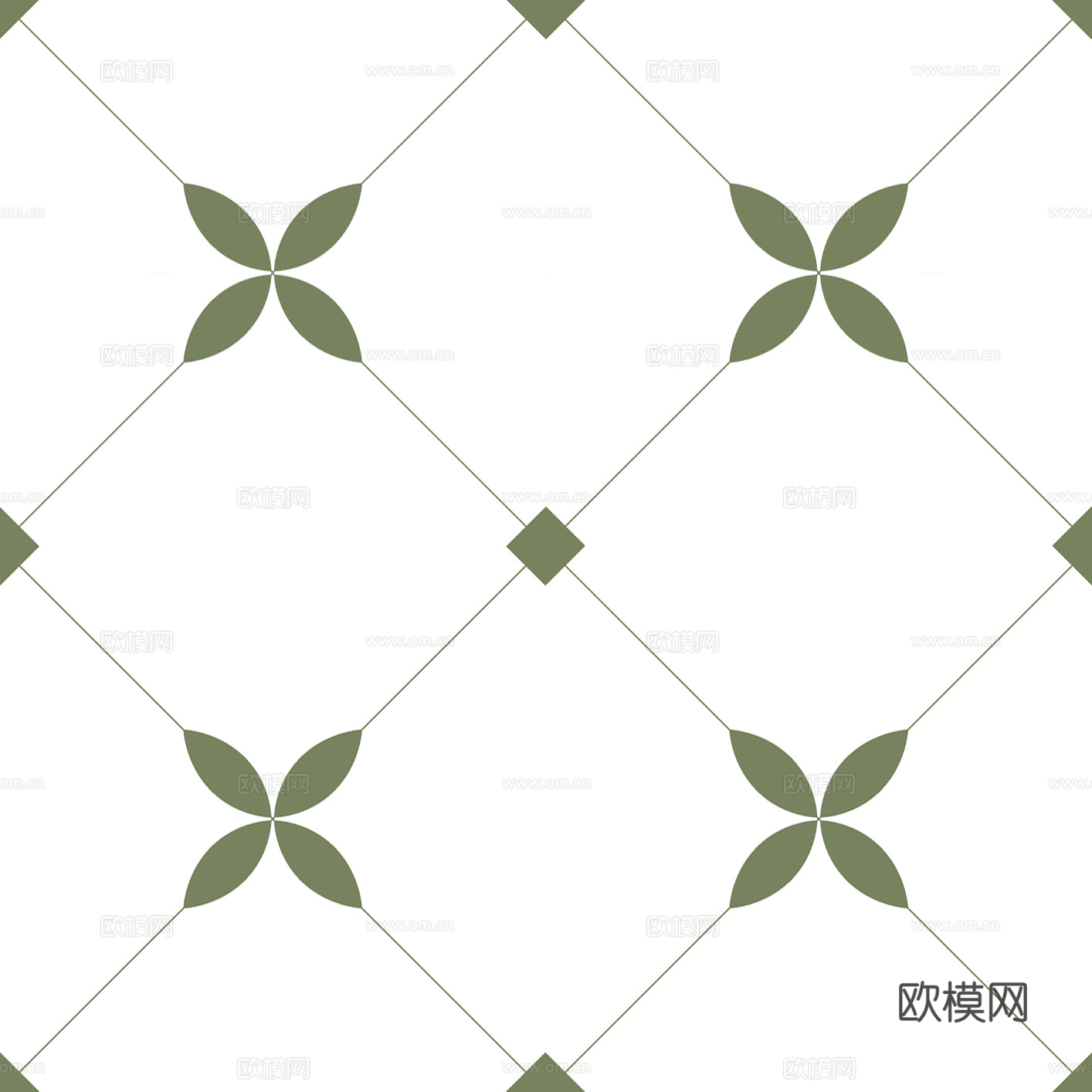 意式轻奢白色无缝豆绿色小花砖