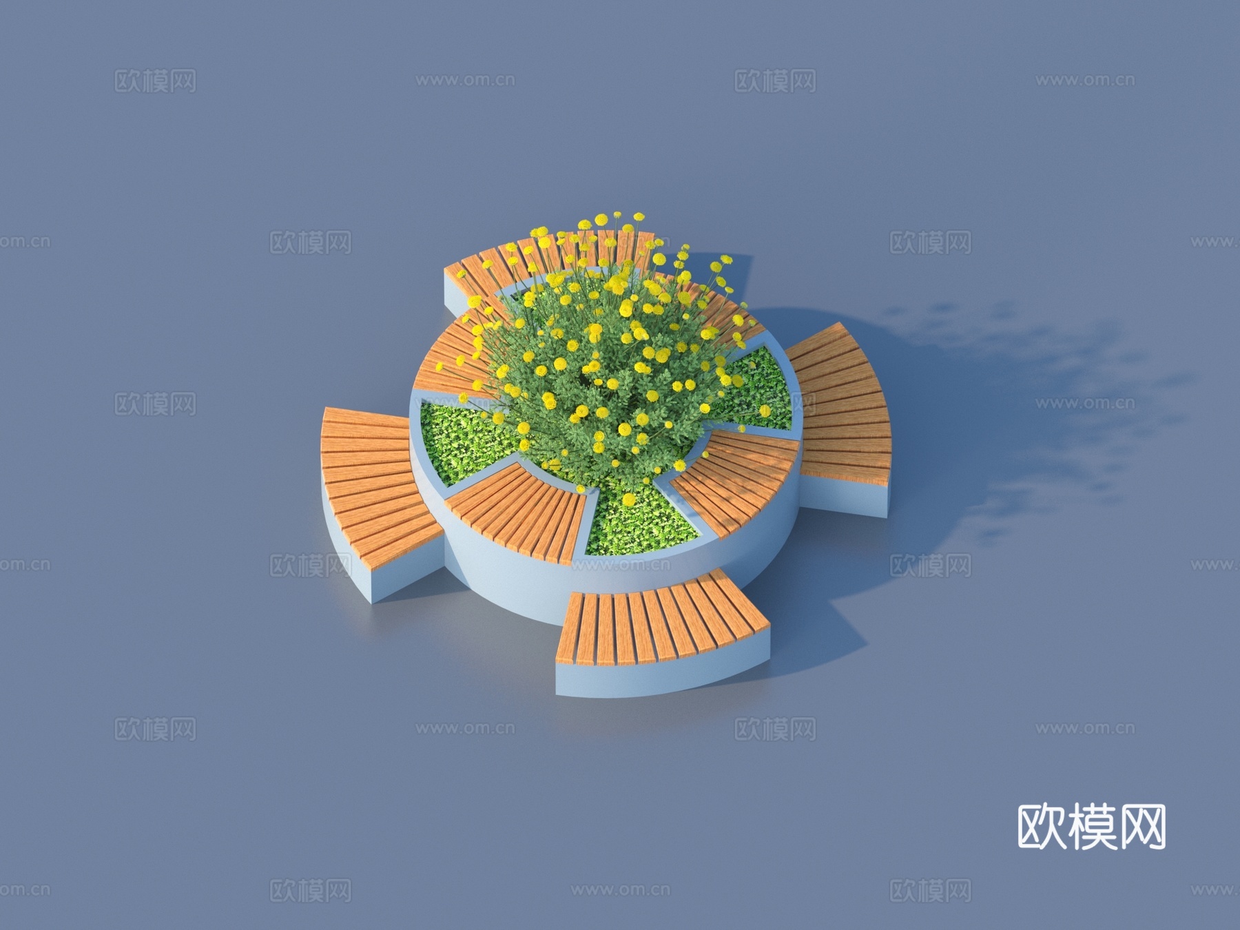 树池 坐凳 花坛3d模型下载