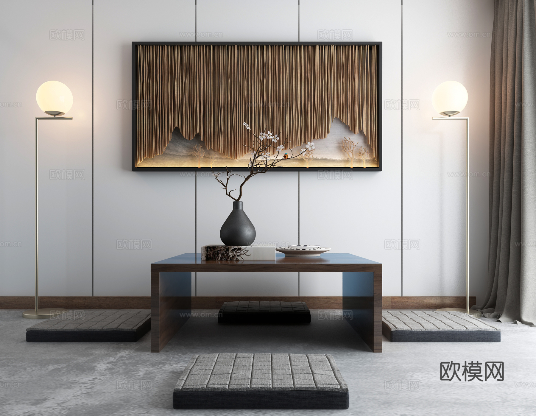 新中式茶室茶楼娱乐休闲洽谈区3d模型