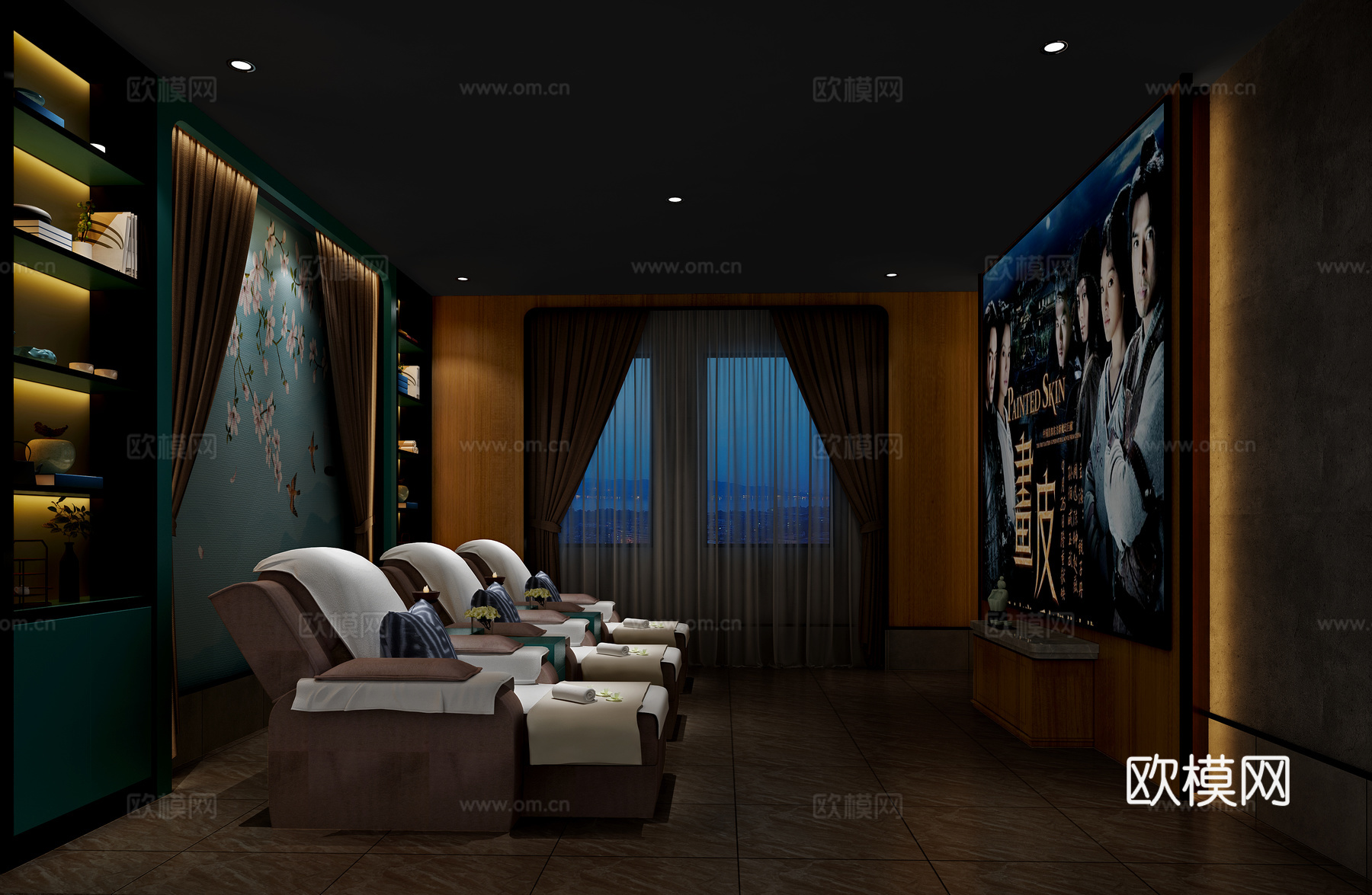 新中式足浴店3d模型