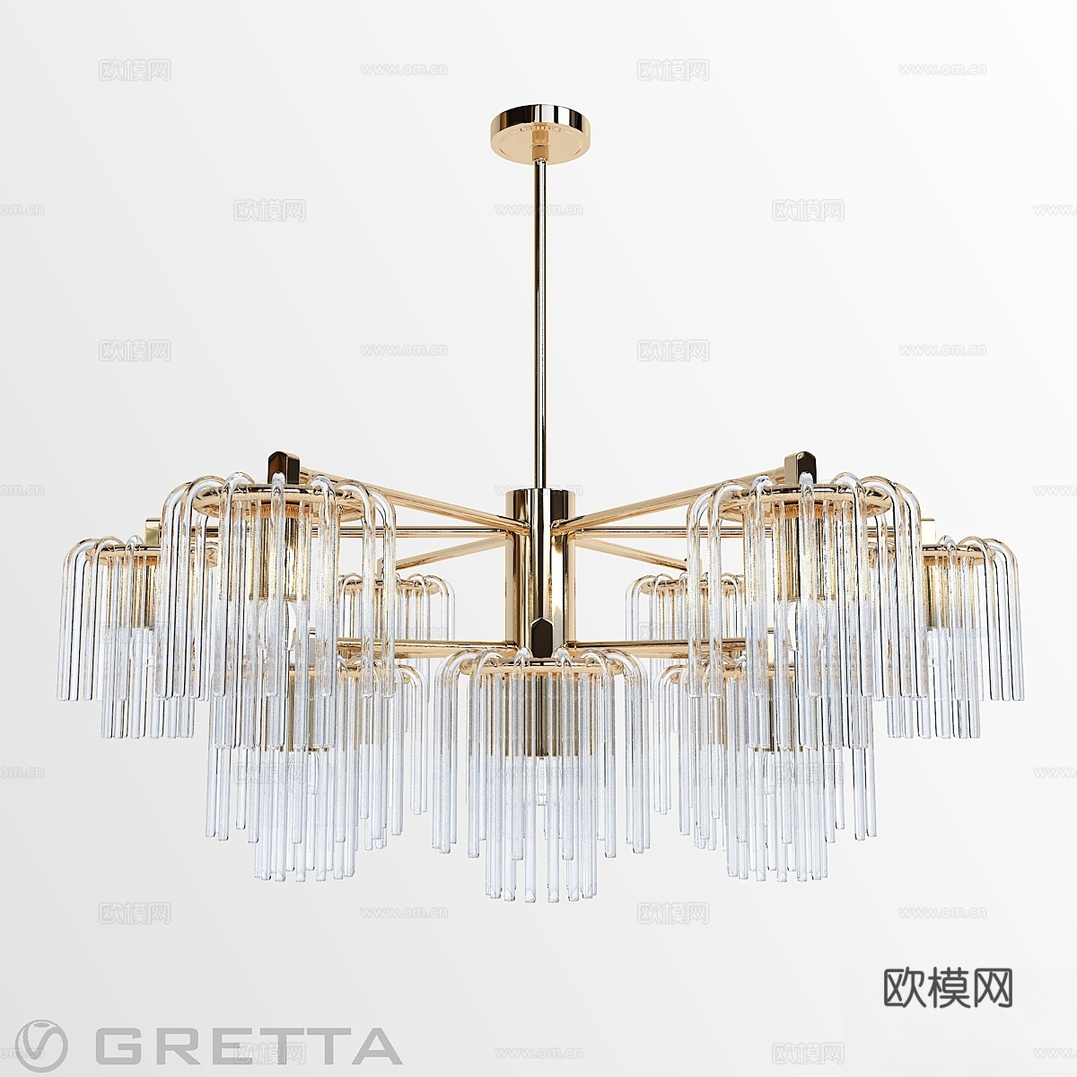 Gretta 12-LIGHT Sputnik 现代线性吊灯3d模型