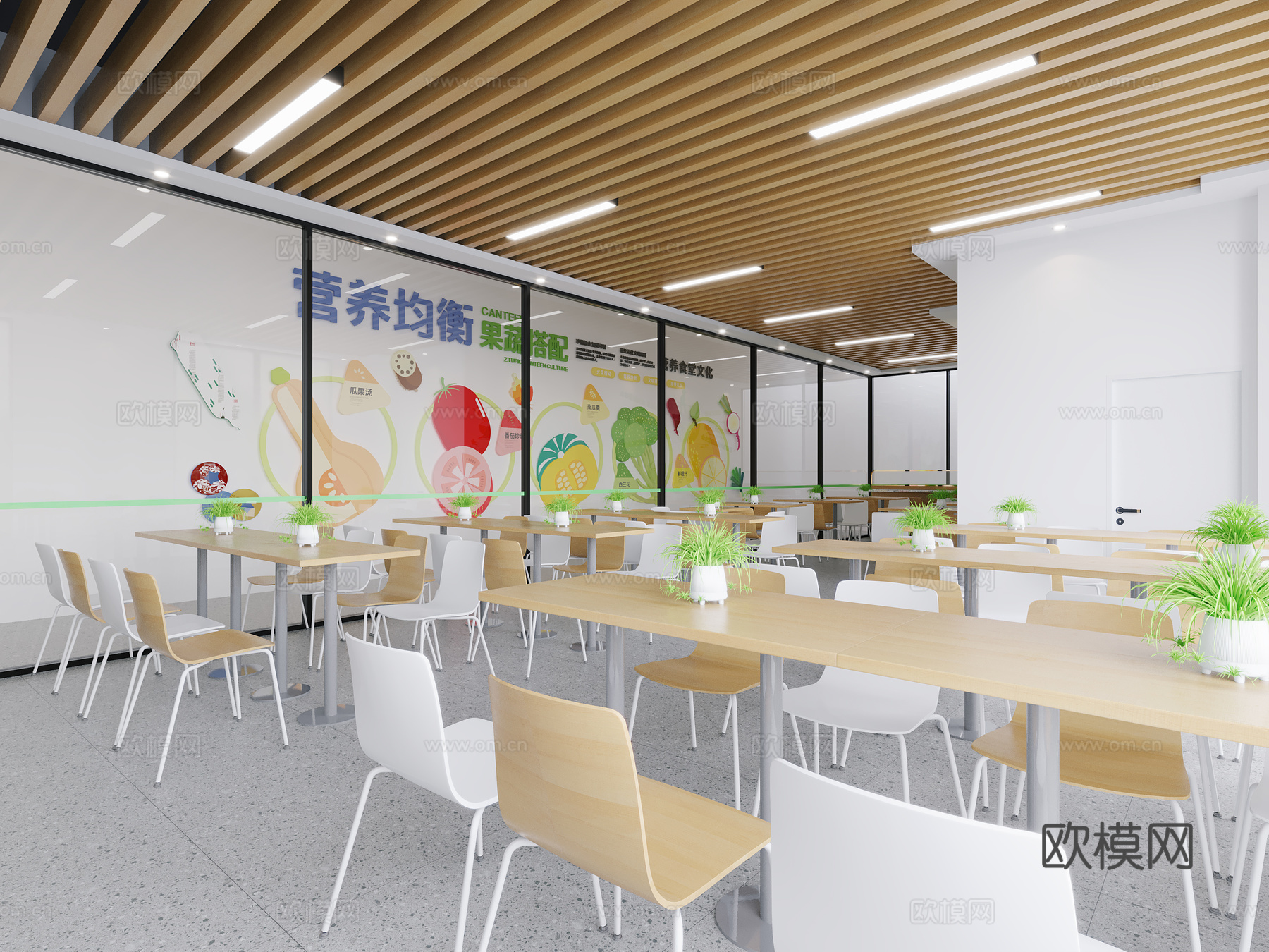 学校食堂快餐店3d模型